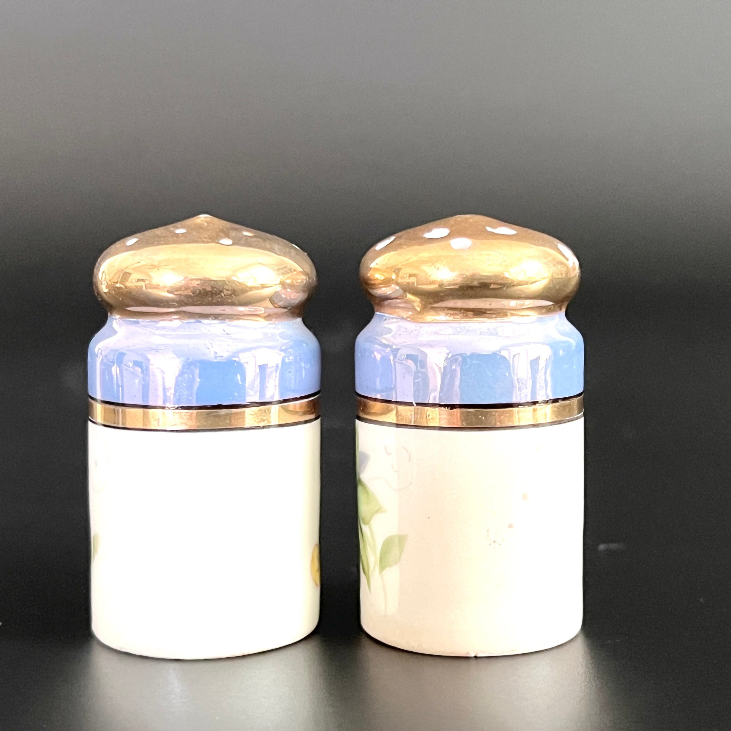 Antique Noritake Lusterware Condiment Set: Hand-Painted Floral Art Deco - Image 7