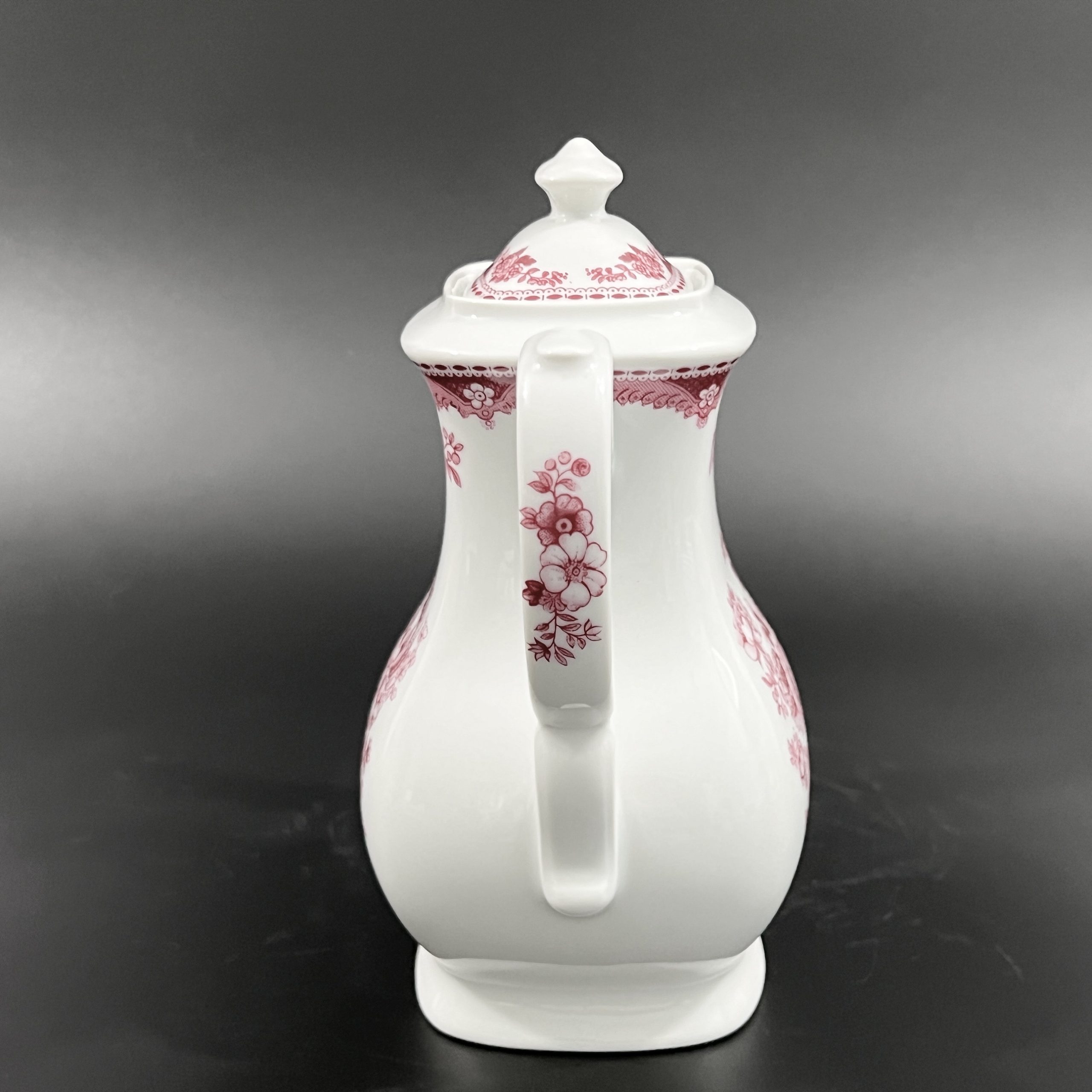 Vintage Mitterteich Bavaria Porcelain Coffee Pot: Royal Derby Red Floral Design - Image 5