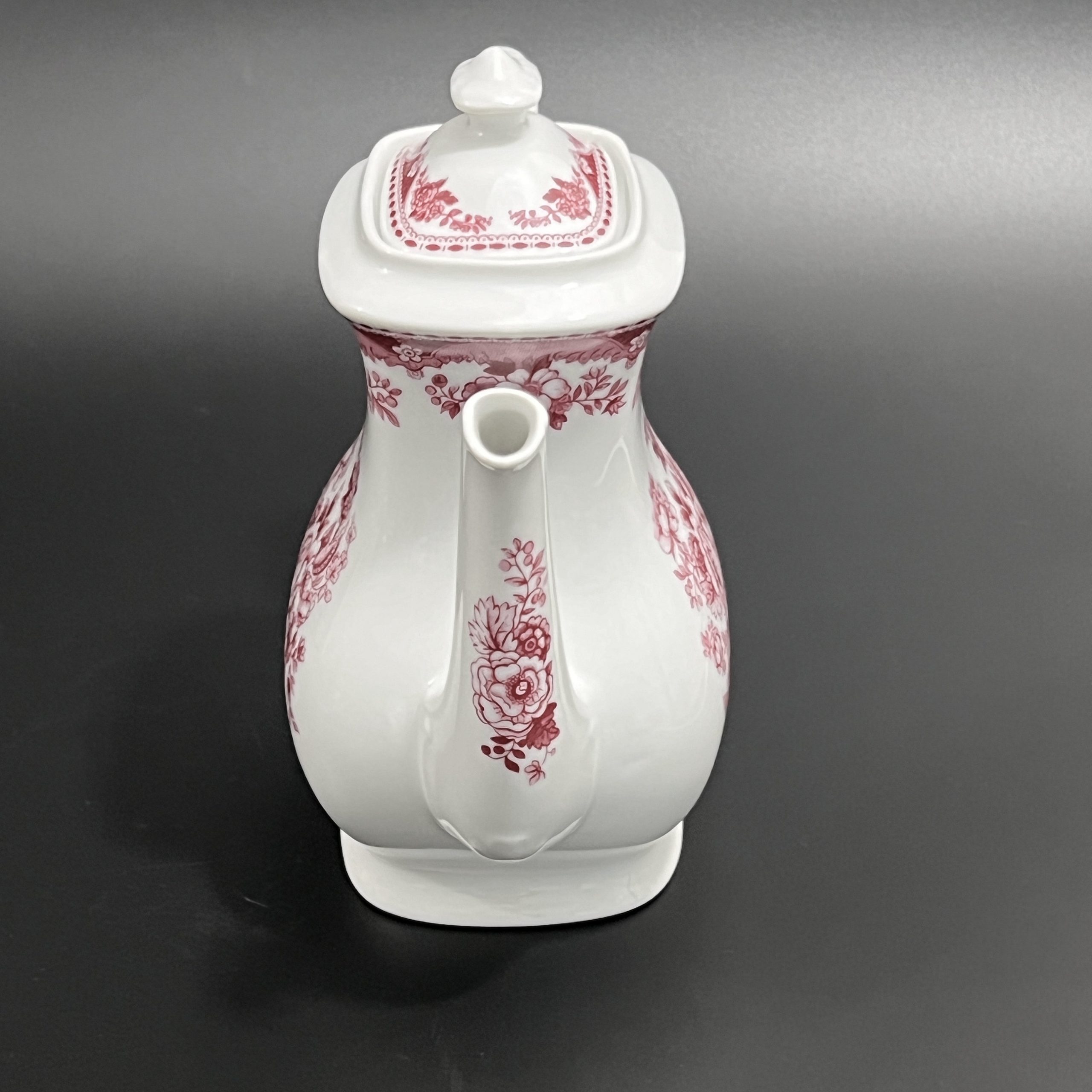 Vintage Mitterteich Bavaria Porcelain Coffee Pot: Royal Derby Red Floral Design - Image 4