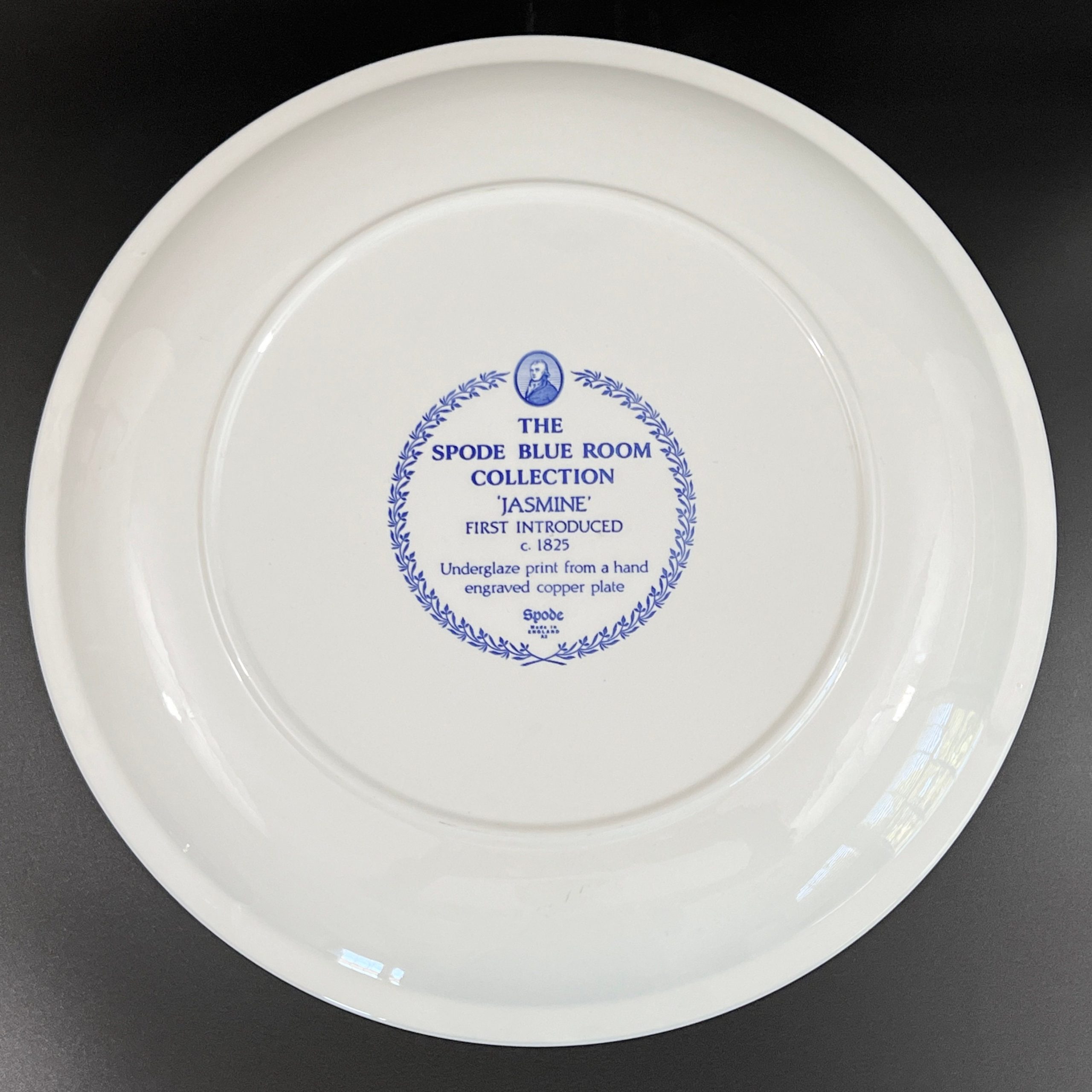 Spode Jasmine Platter: Blue Floral Transferware Cake Plate (13 Inch) - Image 7