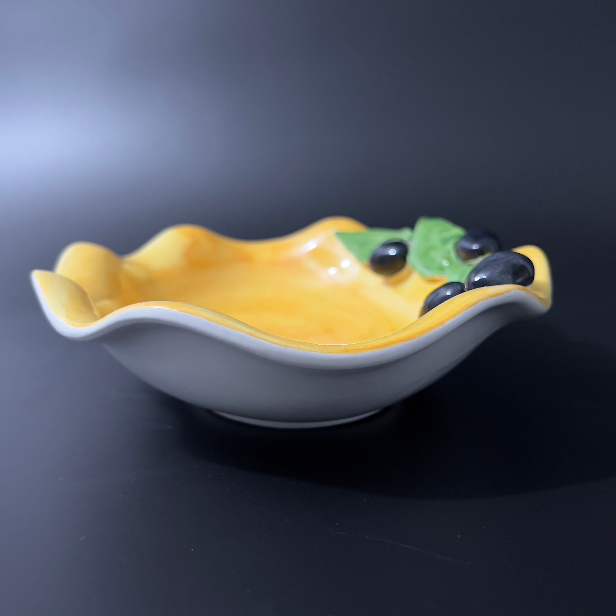 Vintage Hand Painted Italian Pottery: Maiolica Olives & Leaves, Valli Ceramiche - Image 6
