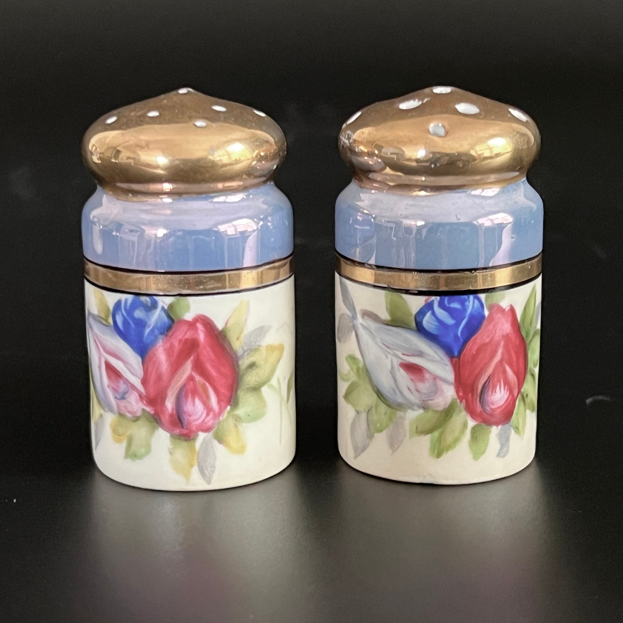 Antique Noritake Lusterware Condiment Set: Hand-Painted Floral Art Deco - Image 6