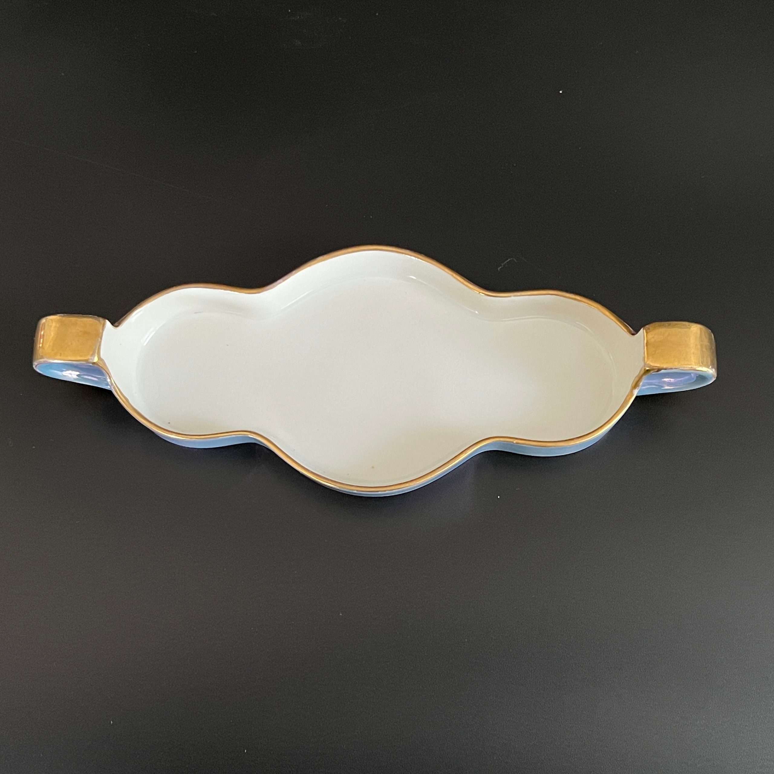 Antique Noritake Lusterware Condiment Set: Hand-Painted Floral Art Deco - Image 9