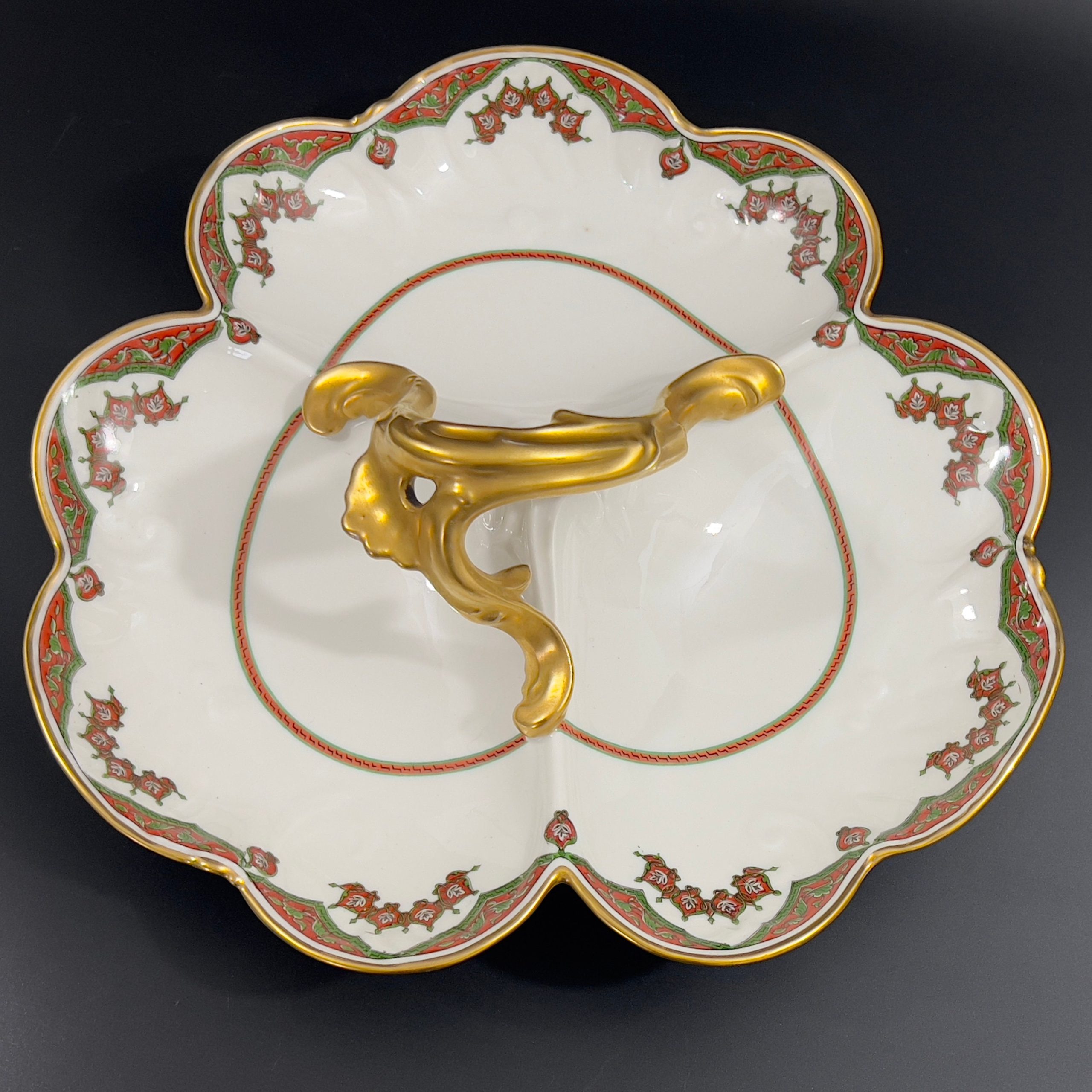 Antique Limoges Porcelain Serving Dish: Art Nouveau Gold Trim, D&C France - Image 7