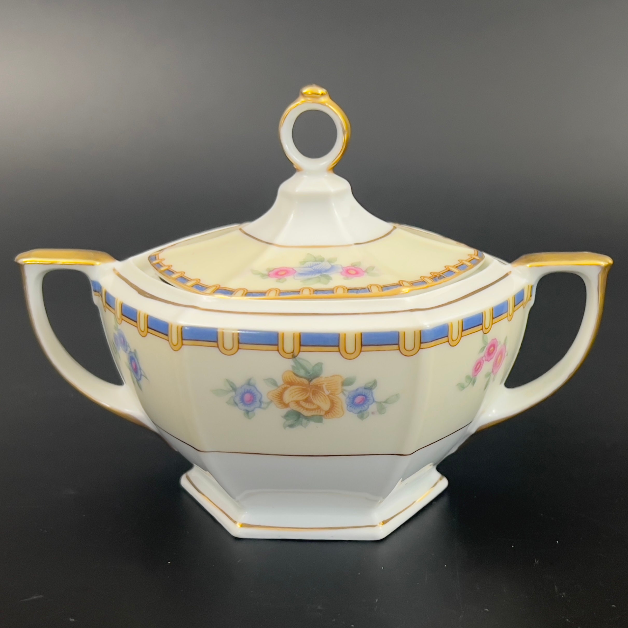 Antique MZ Altrohlau Porcelain Creamer and Sugar Bowl - Berkshire Pattern - Image 5