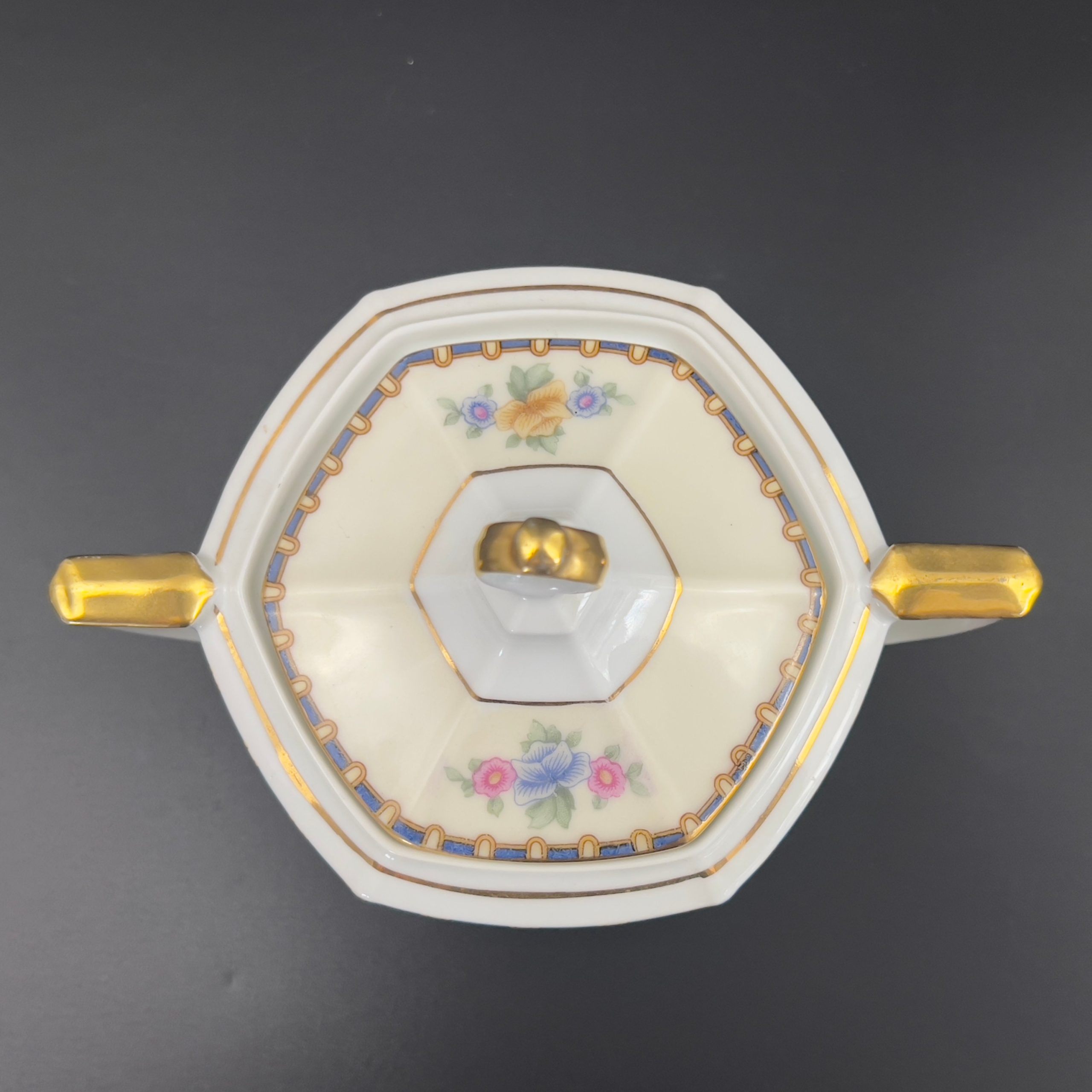 Antique MZ Altrohlau Porcelain Creamer and Sugar Bowl - Berkshire Pattern - Image 7
