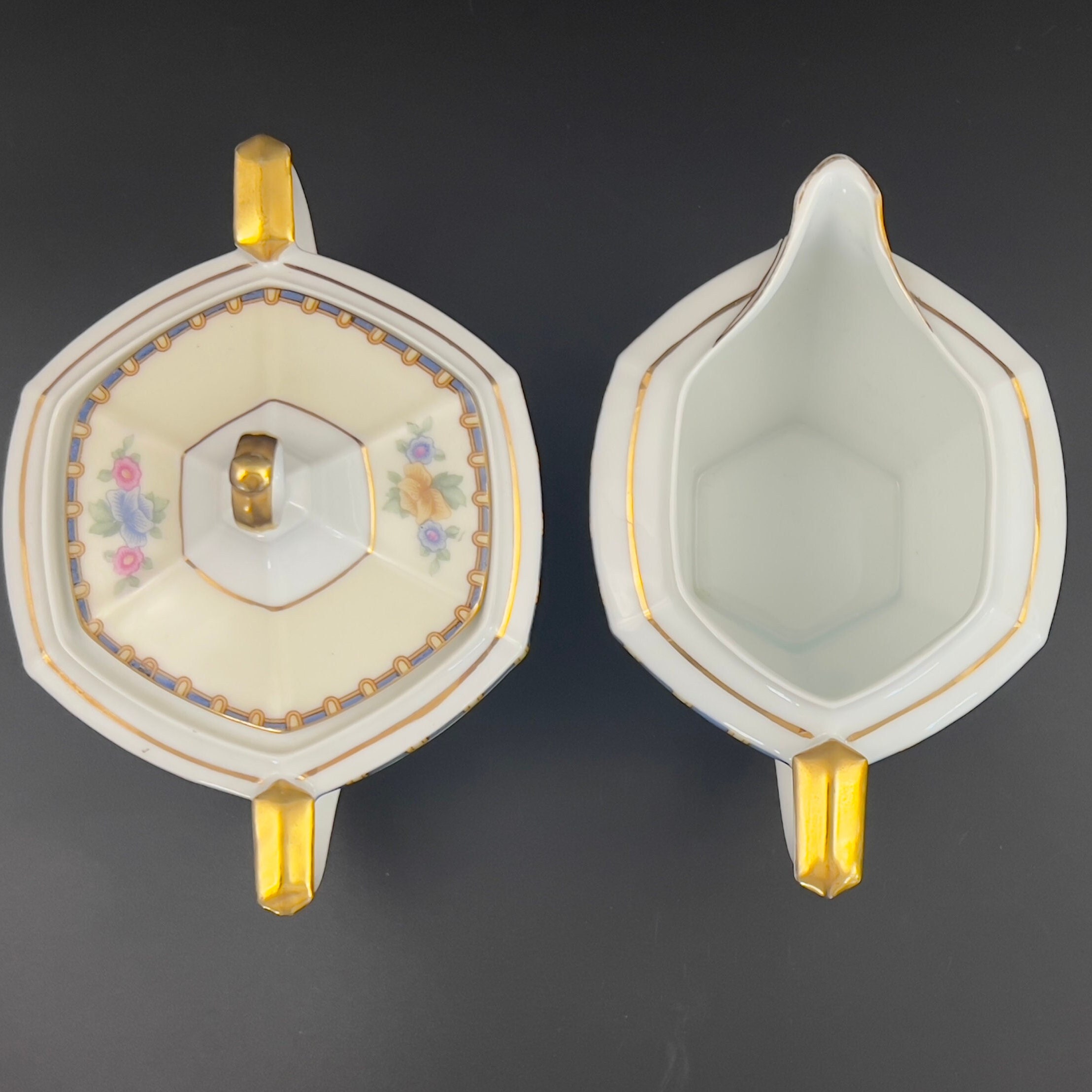 Antique MZ Altrohlau Porcelain Creamer and Sugar Bowl - Berkshire Pattern - Image 9