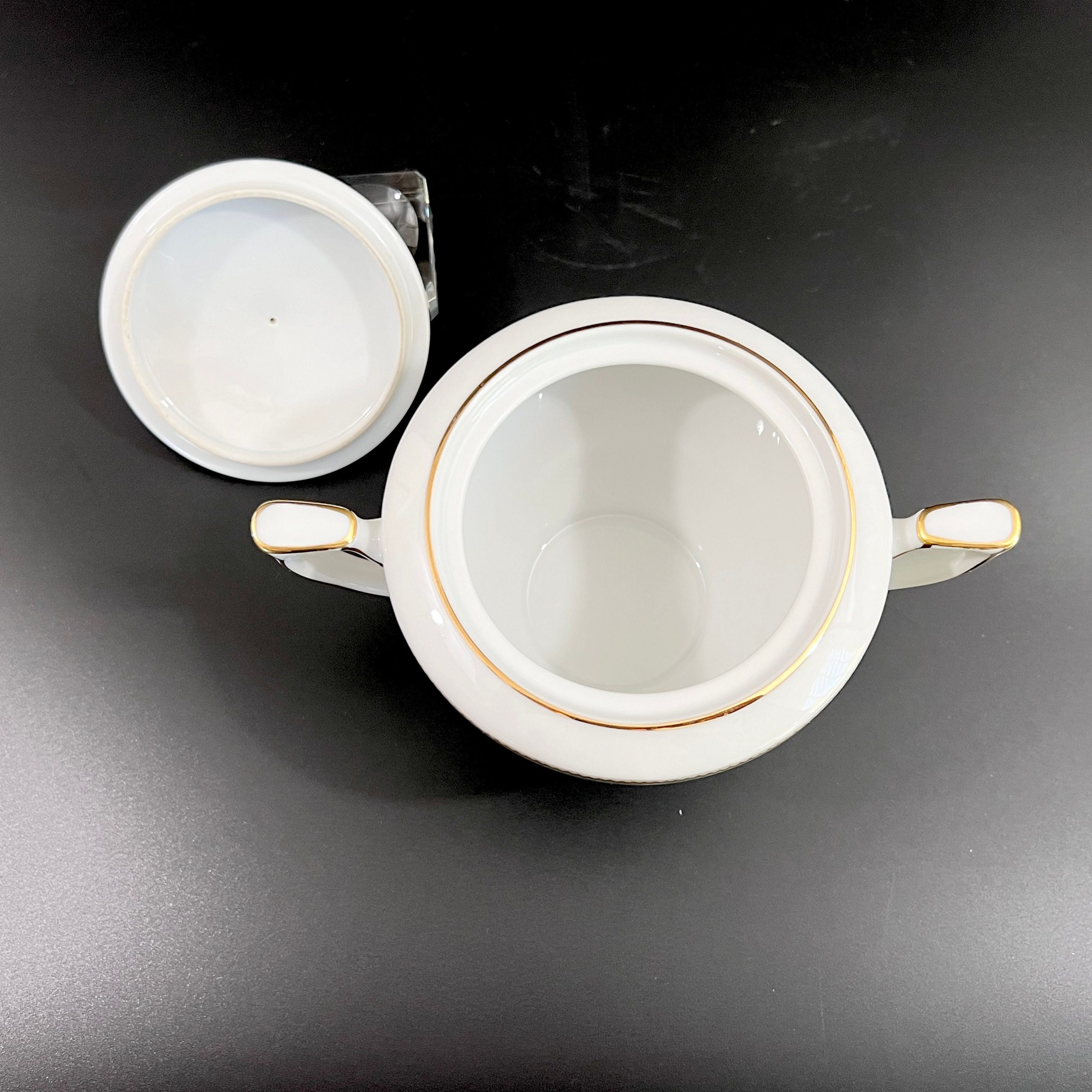 Vintage Mikado Sugar Bowl and Creamer Set: Lyric Blue Floral Porcelain - Image 8