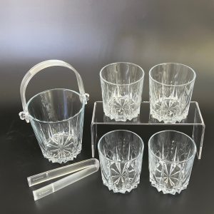 Vintage Pasabahce Ice Bucket & Whisky Glass Set: Mid-Century Barware