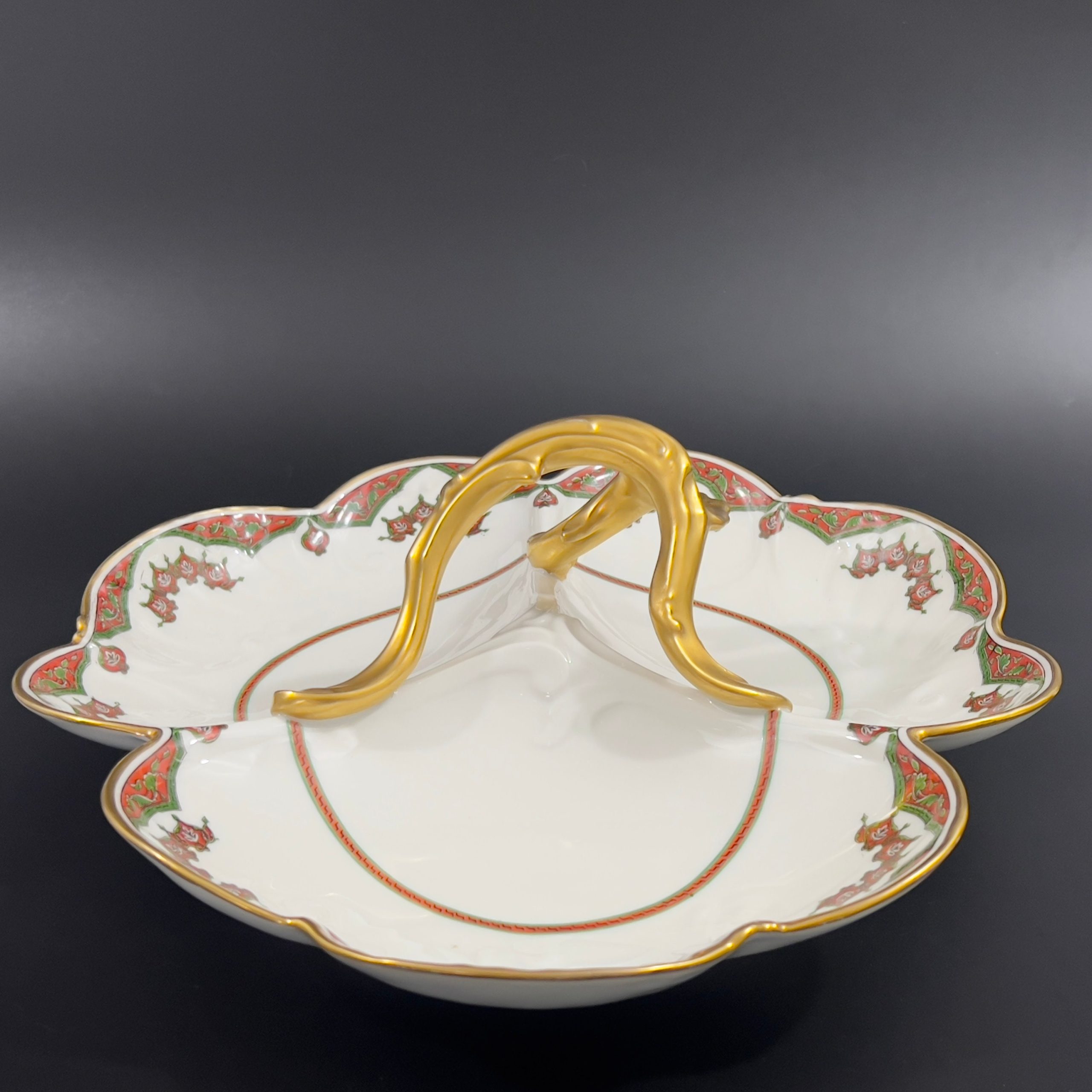 Antique Limoges Porcelain Serving Dish: Art Nouveau Gold Trim, D&C France - Image 3