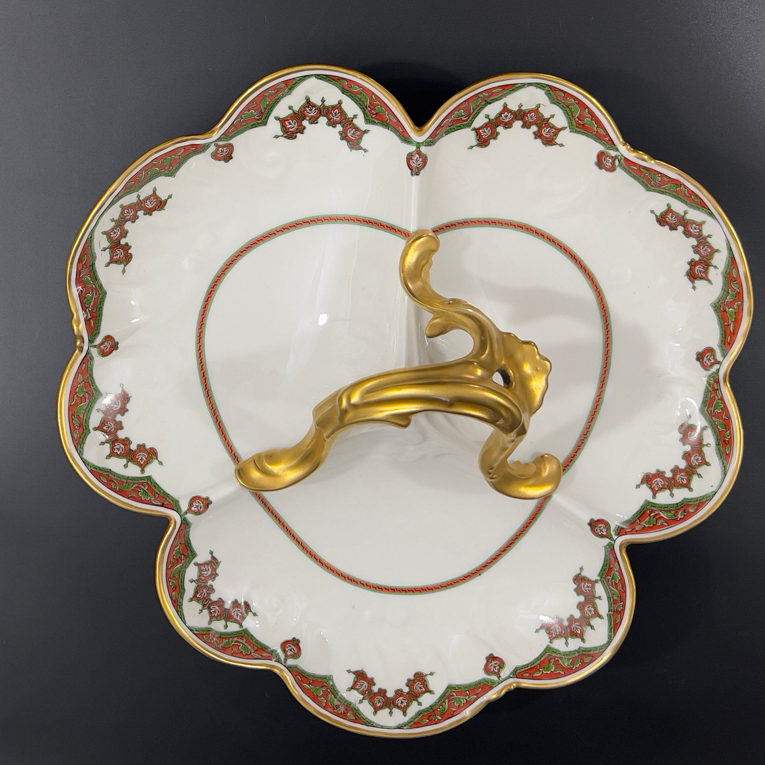 Antique Limoges Porcelain Serving Dish: Art Nouveau Gold Trim, D&C France - Image 4