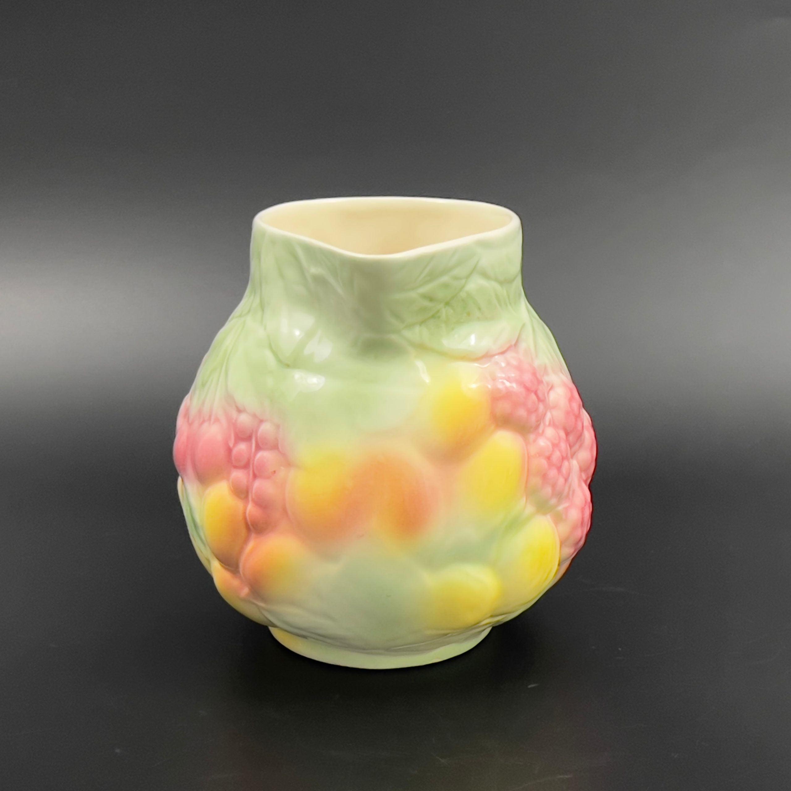Vintage Salins Les Bains Majolica Pitcher: French Summer Fruits Decor - Image 4