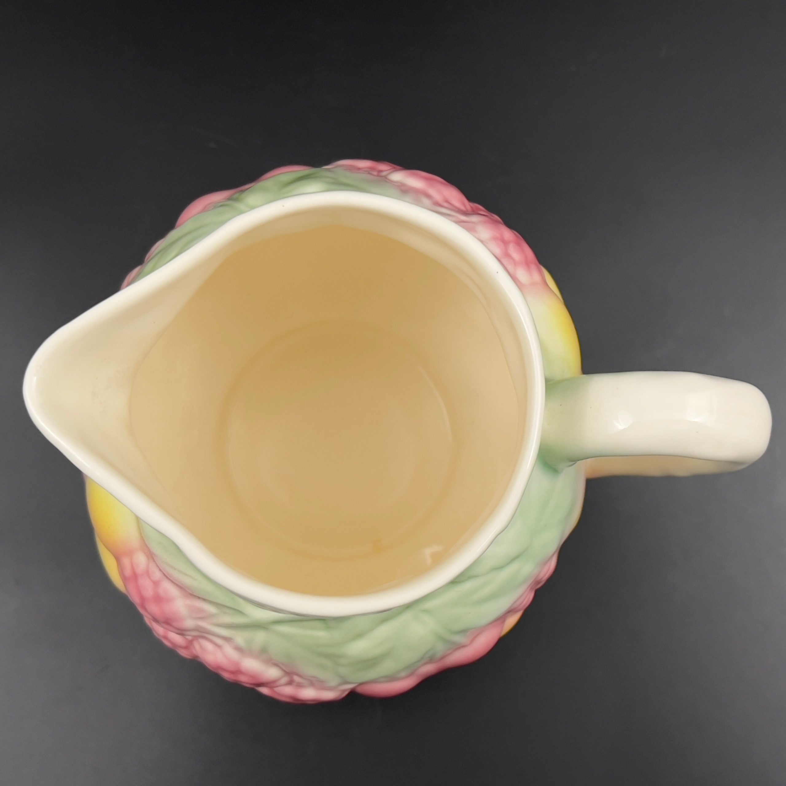 Vintage Salins Les Bains Majolica Pitcher: French Summer Fruits Decor - Image 6