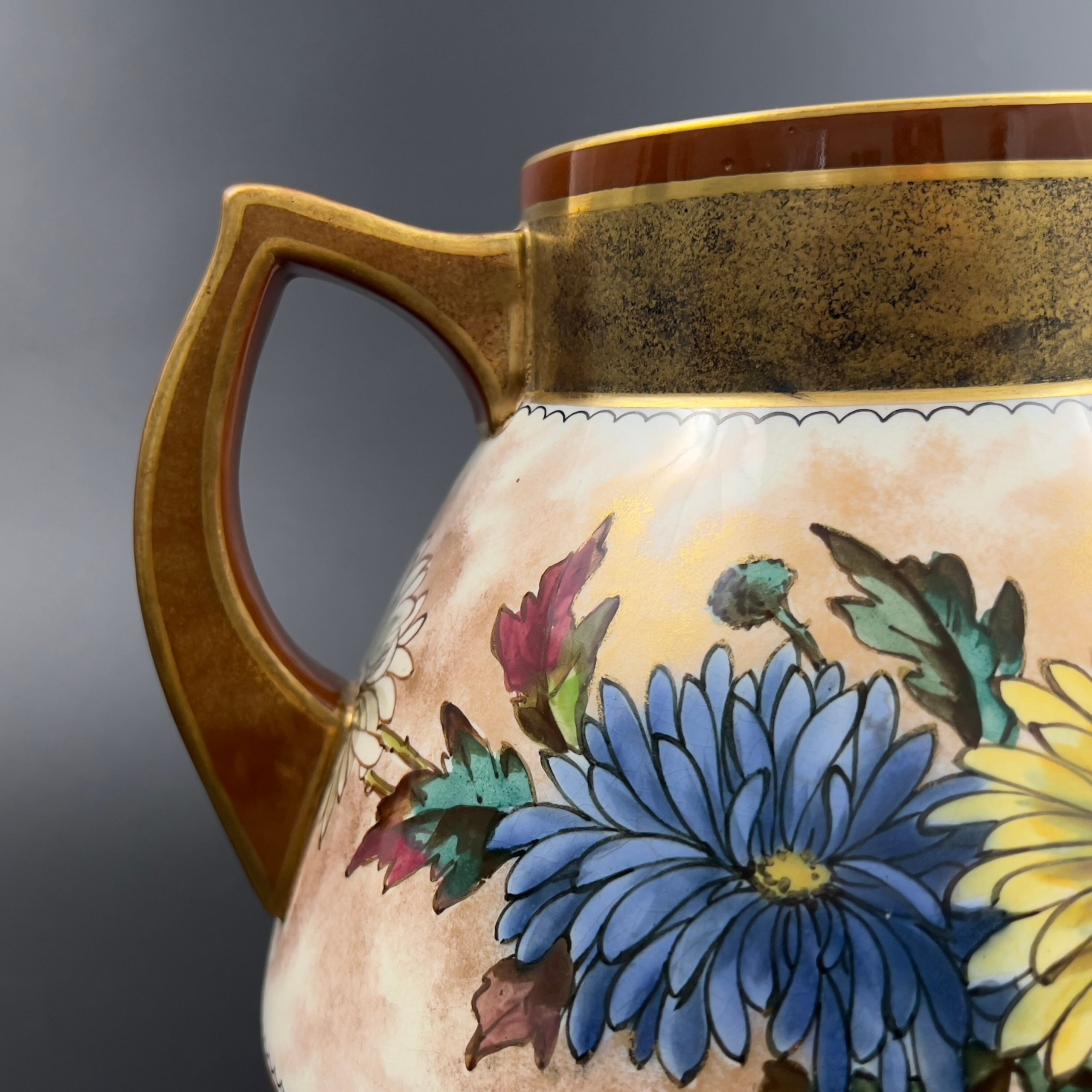 Antique Royal Doulton Floral Pitcher: 1879 Victorian Earthenware Jug - Image 8