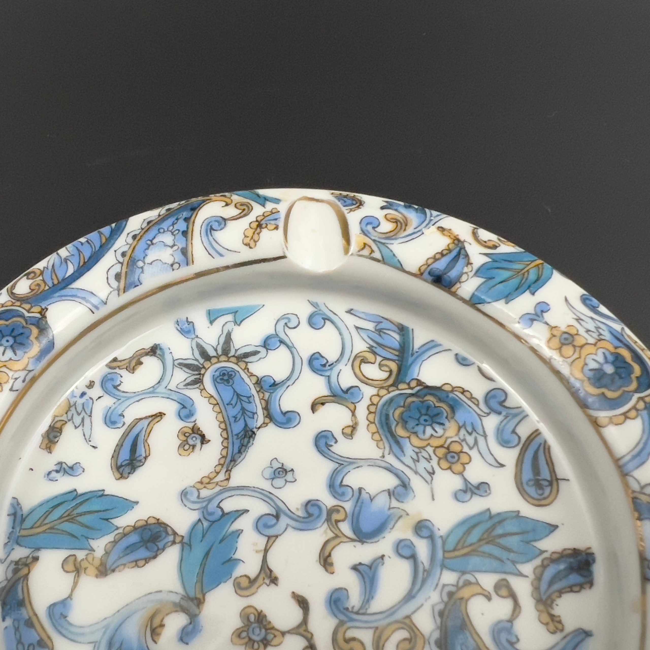 Vintage Lefton Porcelain Ashtray: Blue Paisley Trinket Dish - Image 3