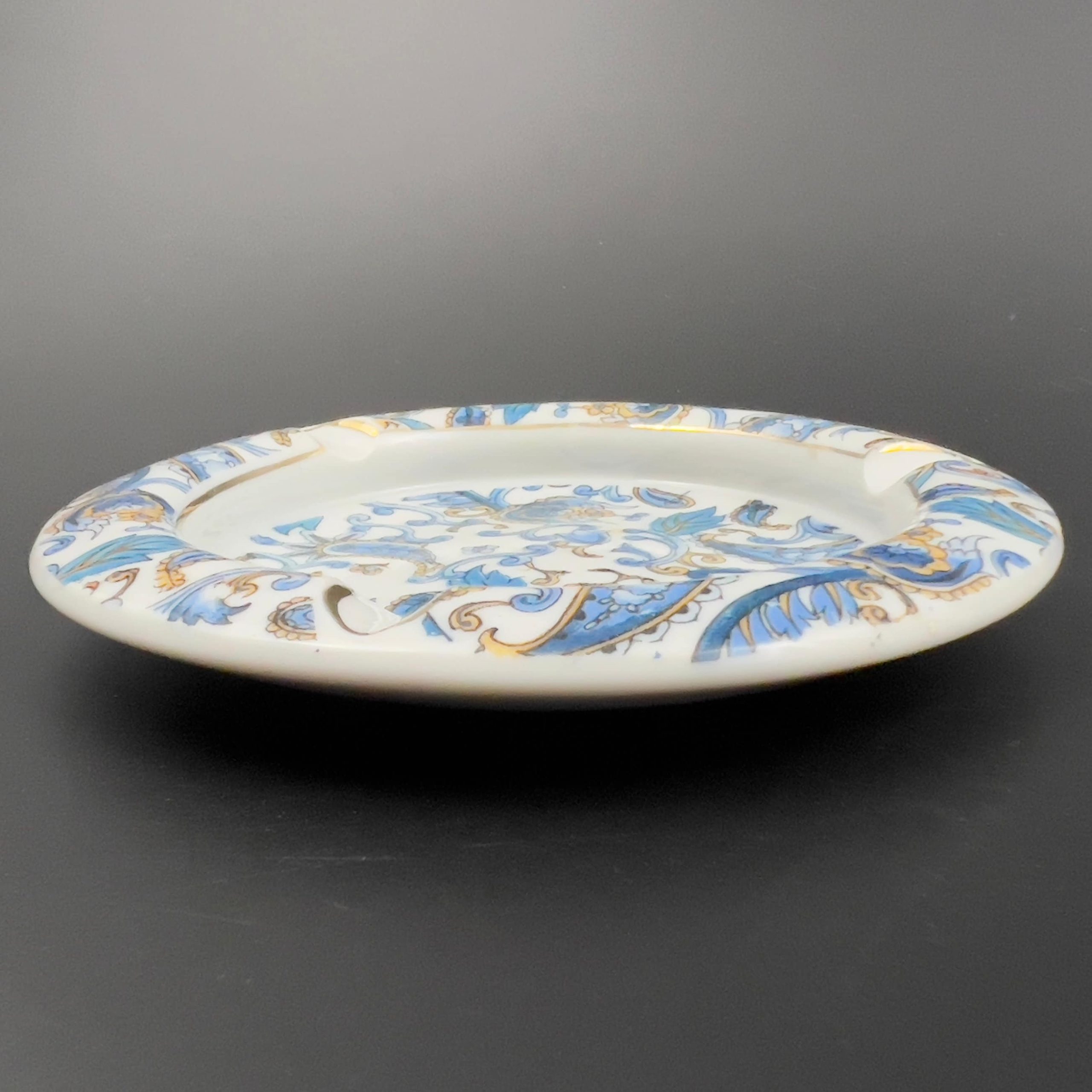 Vintage Lefton Porcelain Ashtray: Blue Paisley Trinket Dish - Image 5