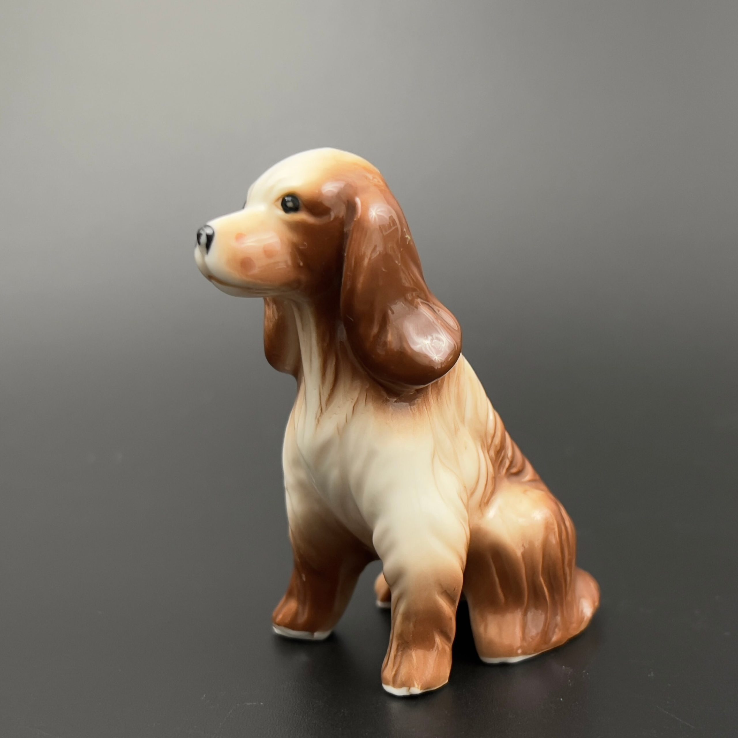 Vintage Porcelain English Cocker Spaniel Figurine: Brown & White - Image 4