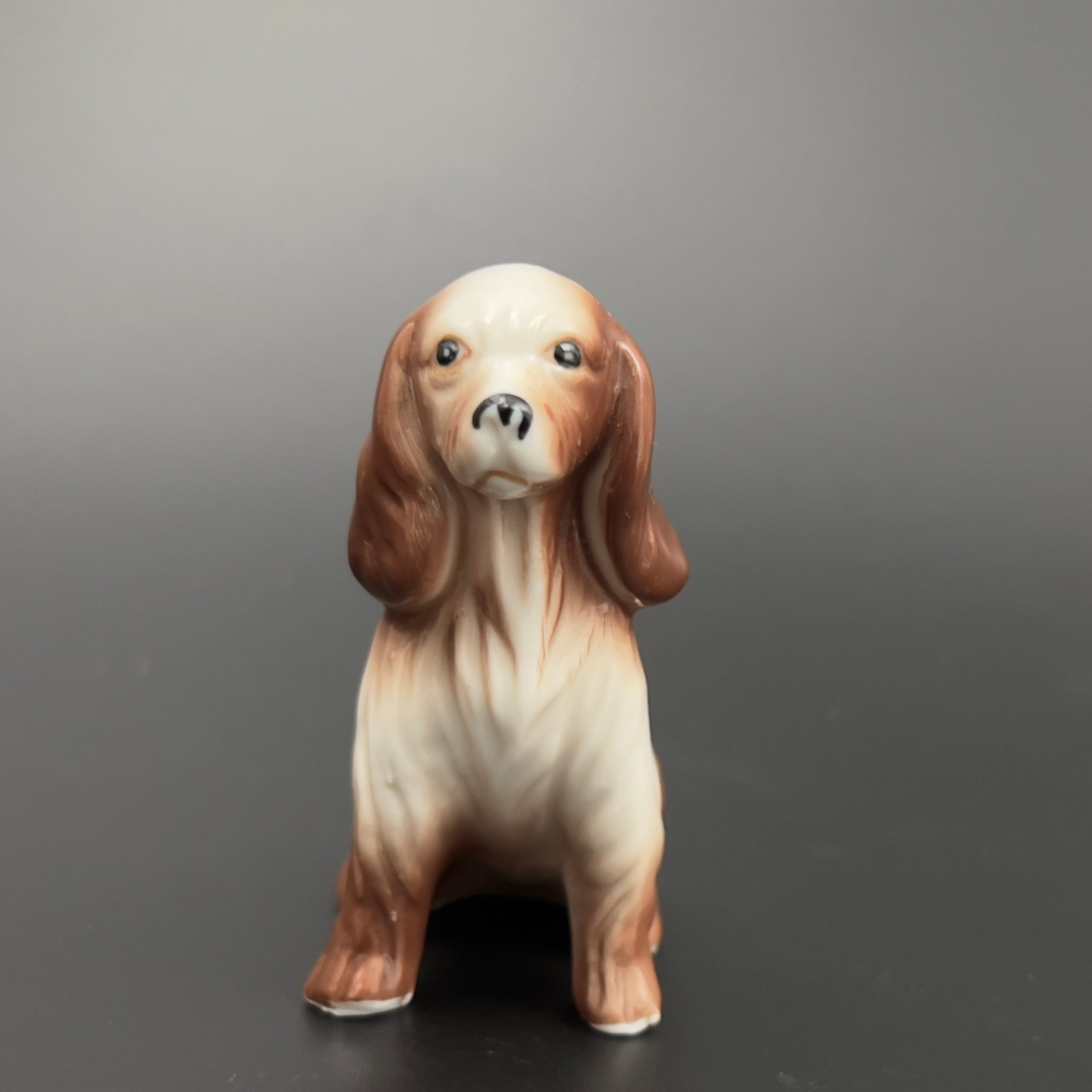 Vintage Porcelain English Cocker Spaniel Figurine: Brown & White - Image 3