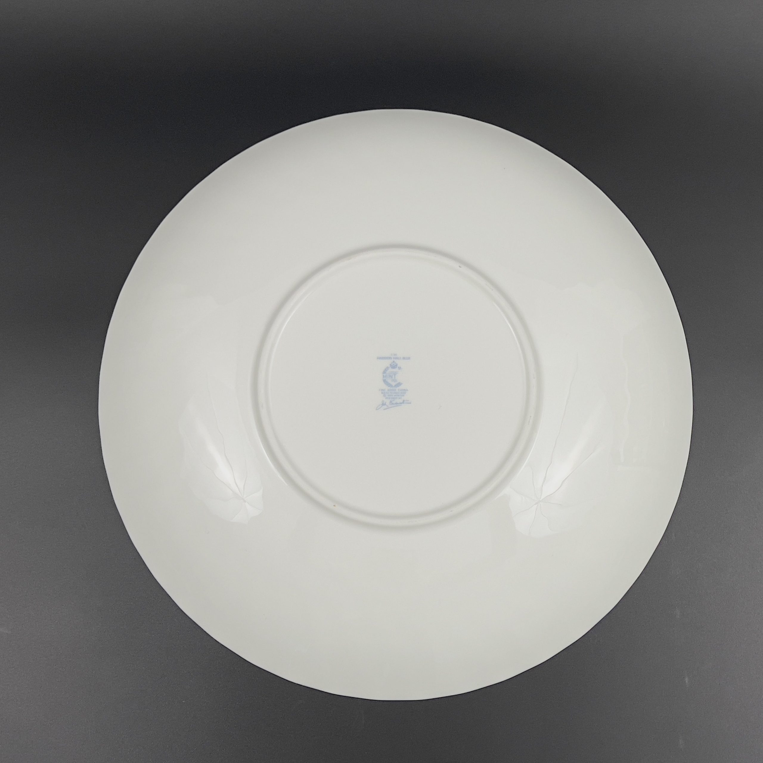 Vintage Minton Haddon Hall Bone China Serving Bowl - Blue Floral, 11 inch - Image 8