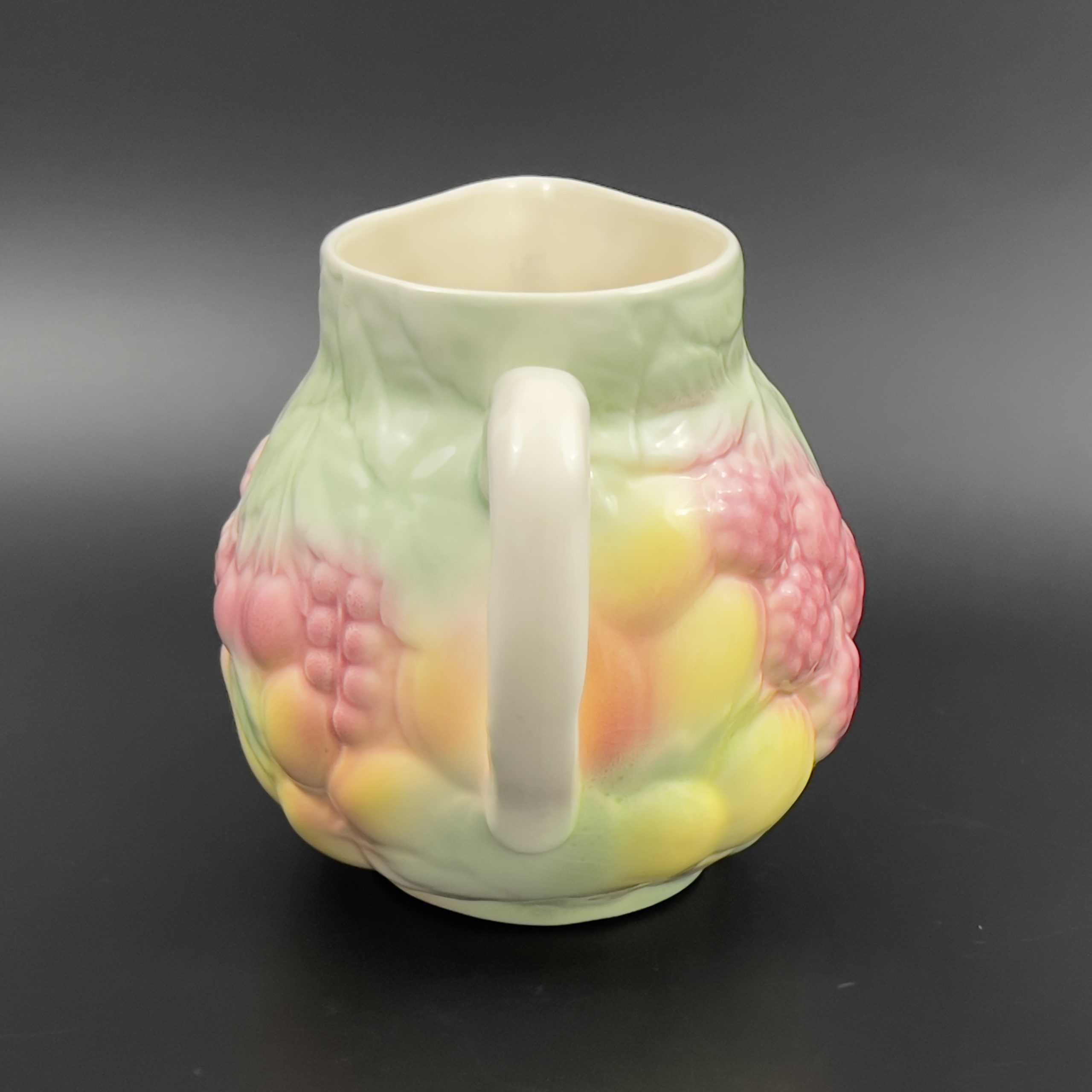 Vintage Salins Les Bains Majolica Pitcher: French Summer Fruits Decor - Image 5