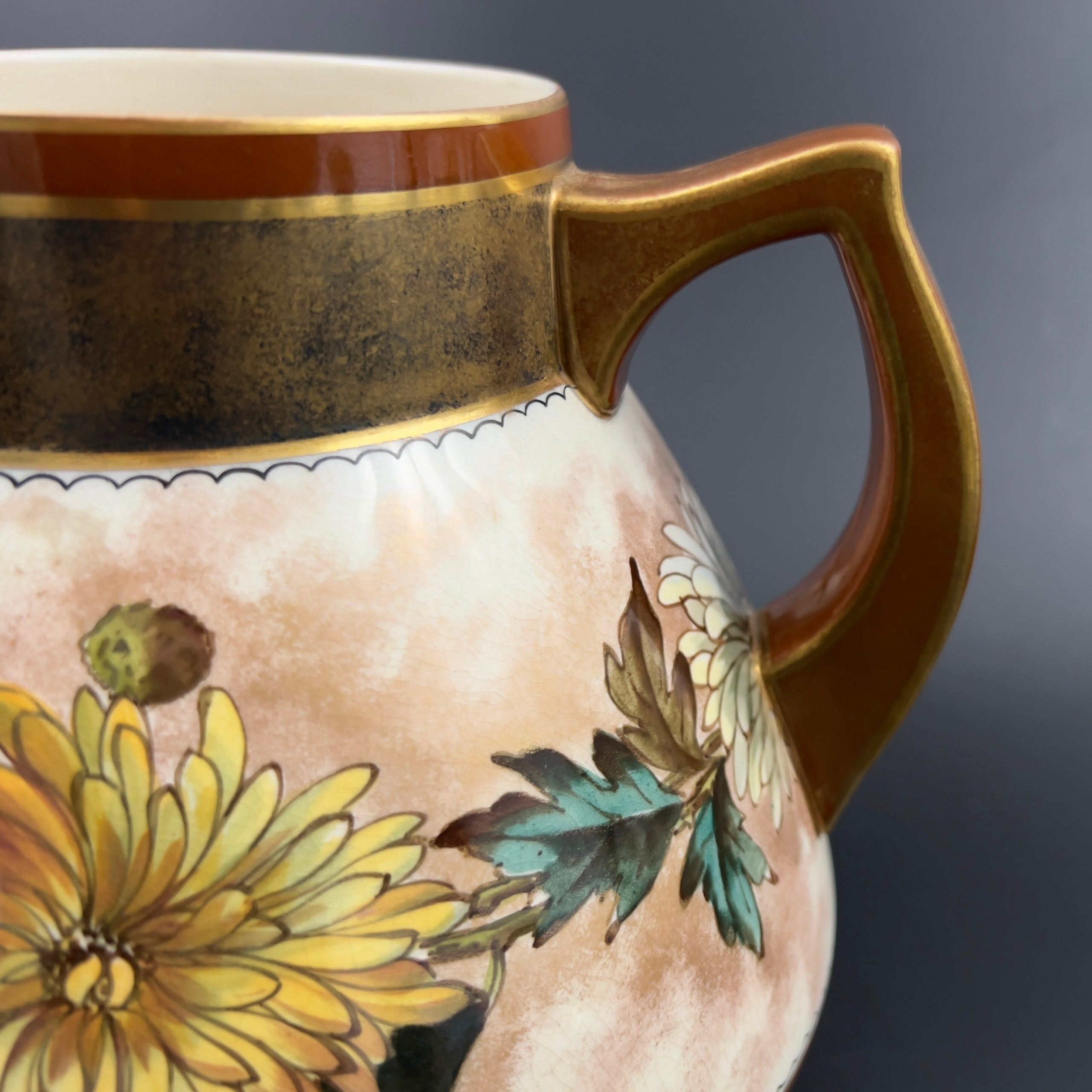 Antique Royal Doulton Floral Pitcher: 1879 Victorian Earthenware Jug - Image 7