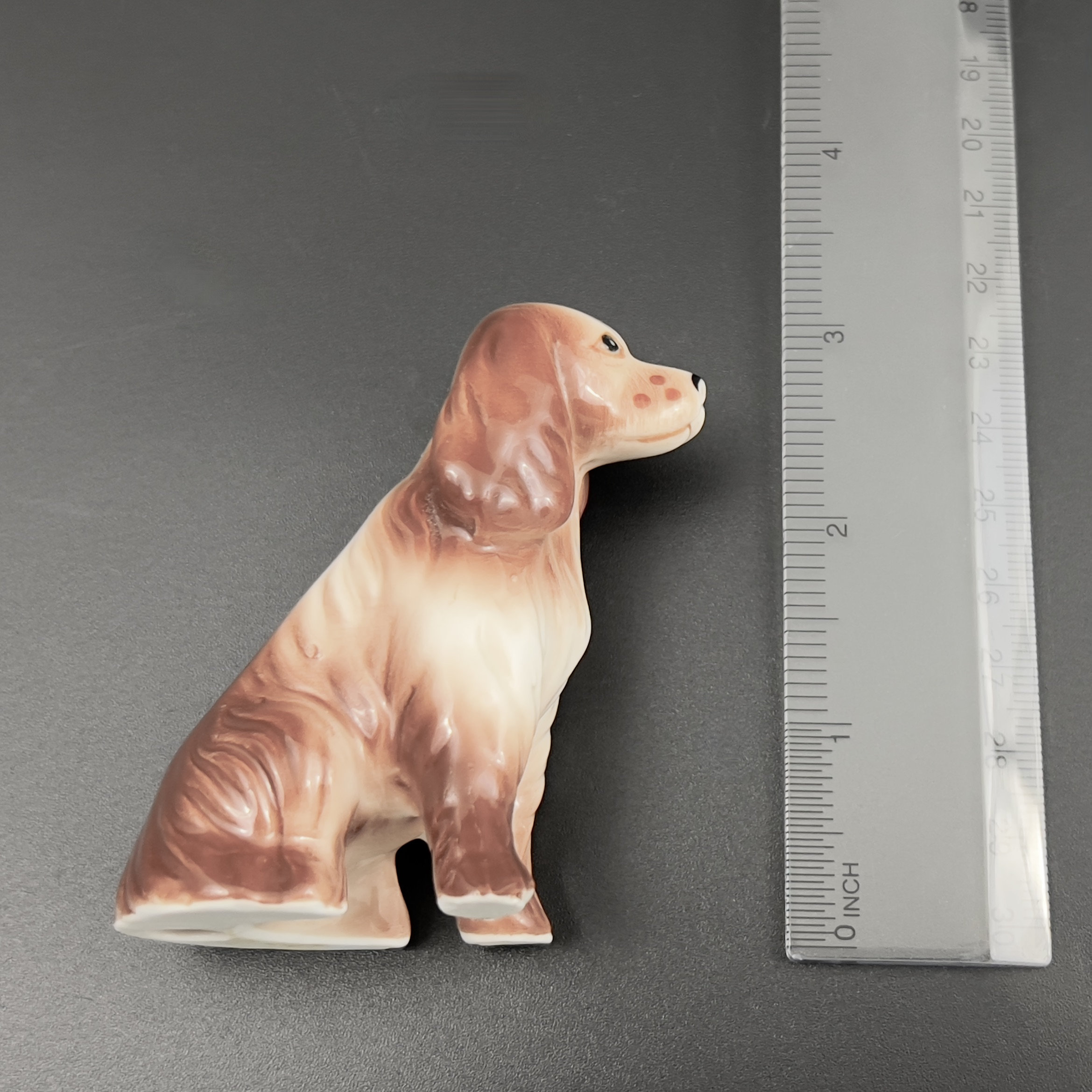 Vintage Porcelain English Cocker Spaniel Figurine: Brown & White - Image 8