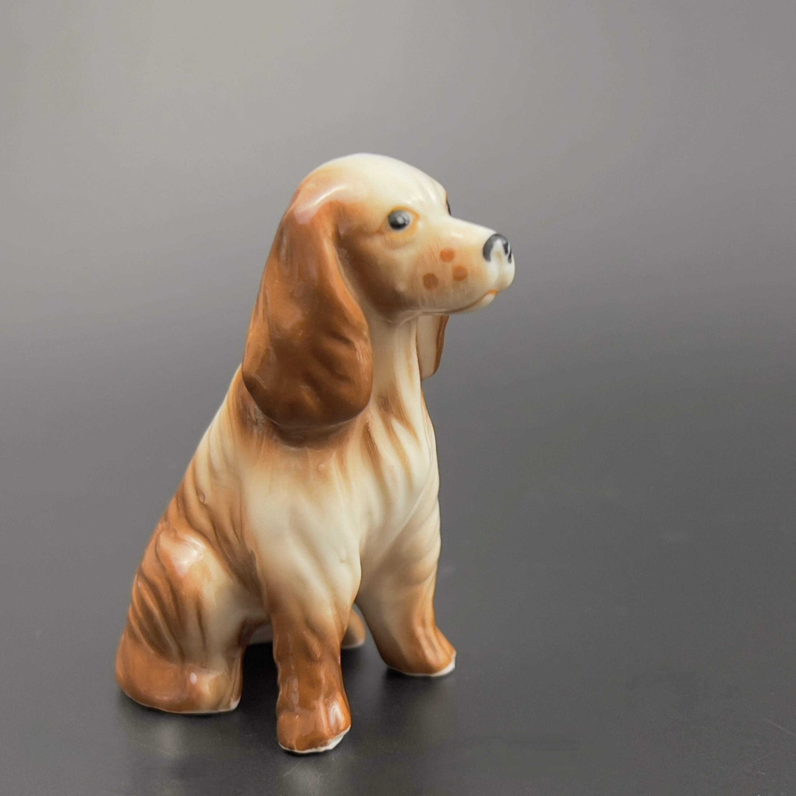 Vintage Porcelain English Cocker Spaniel Figurine: Brown & White - Image 6