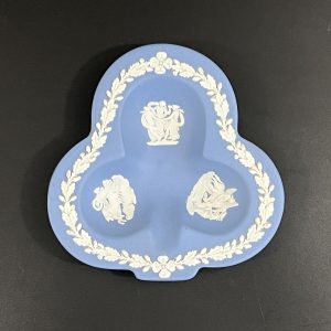 Vintage Wedgwood Jasperware Clover Trinket Dish: Blue Card Suit Collection
