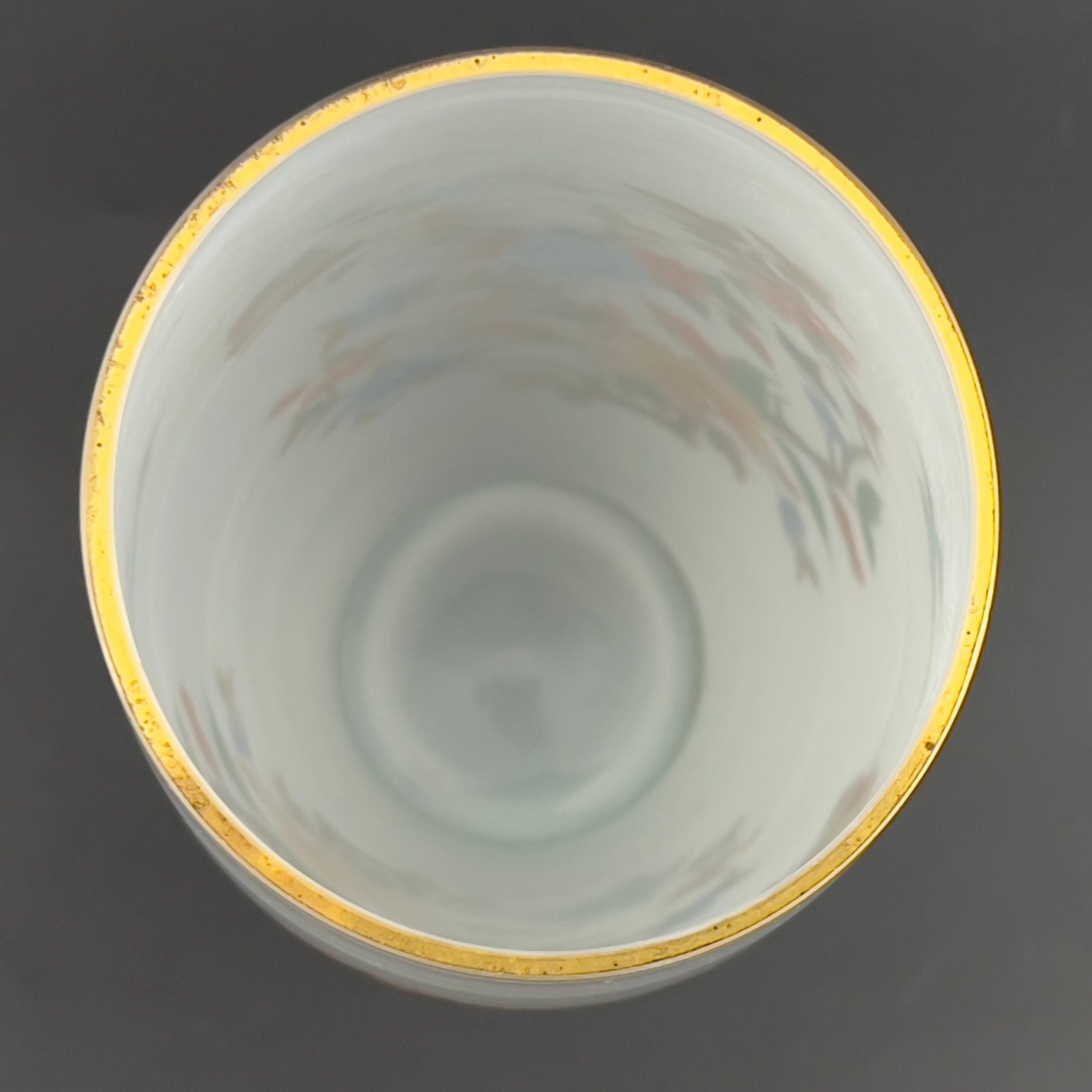 Vintage UCGC Opaline Glass Vase: Floral Butterfly Design, Gold Gilt Accent - Image 8