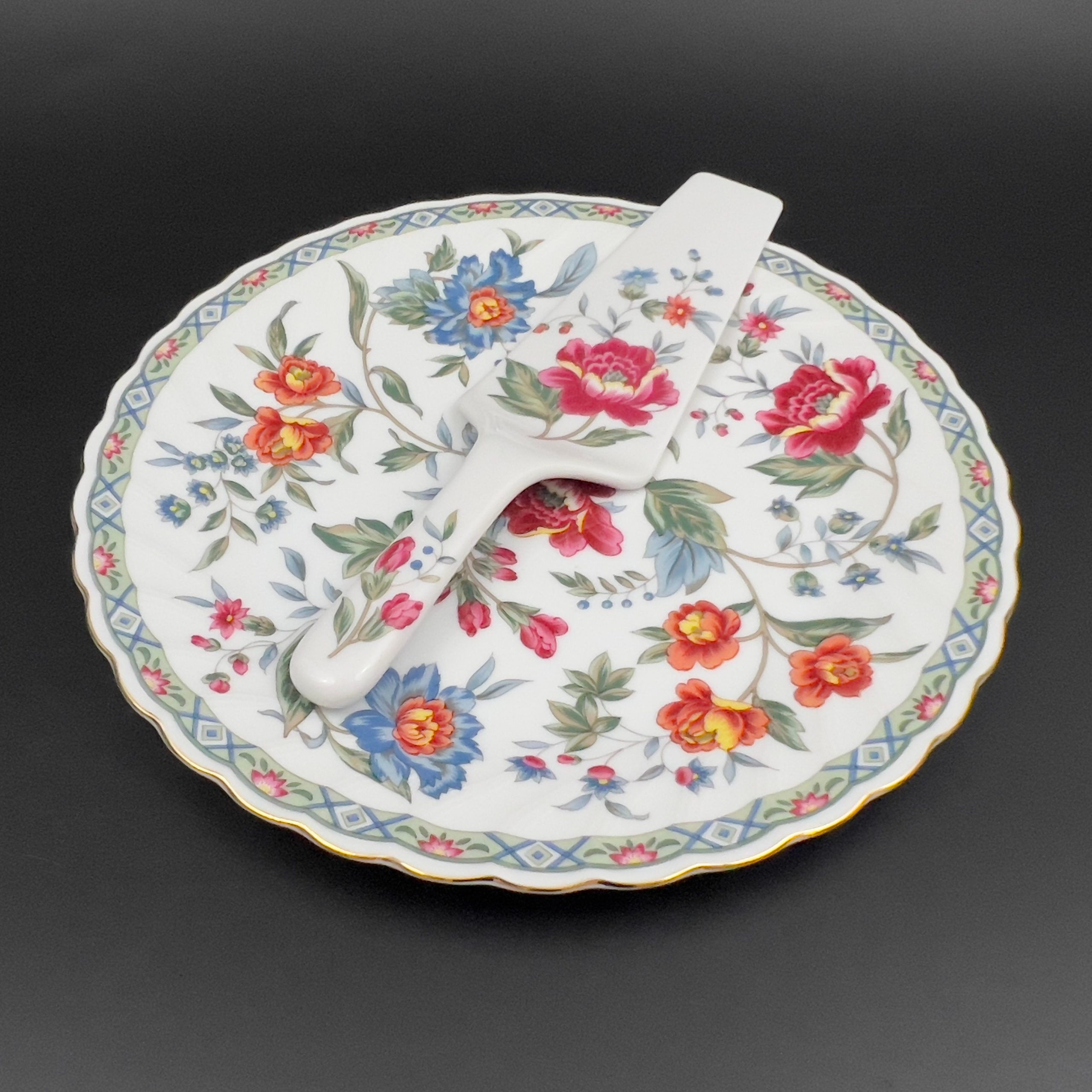 French Floral Porcelain Cake Plate & Server Set - Cooper Hewitt Design - Image 3