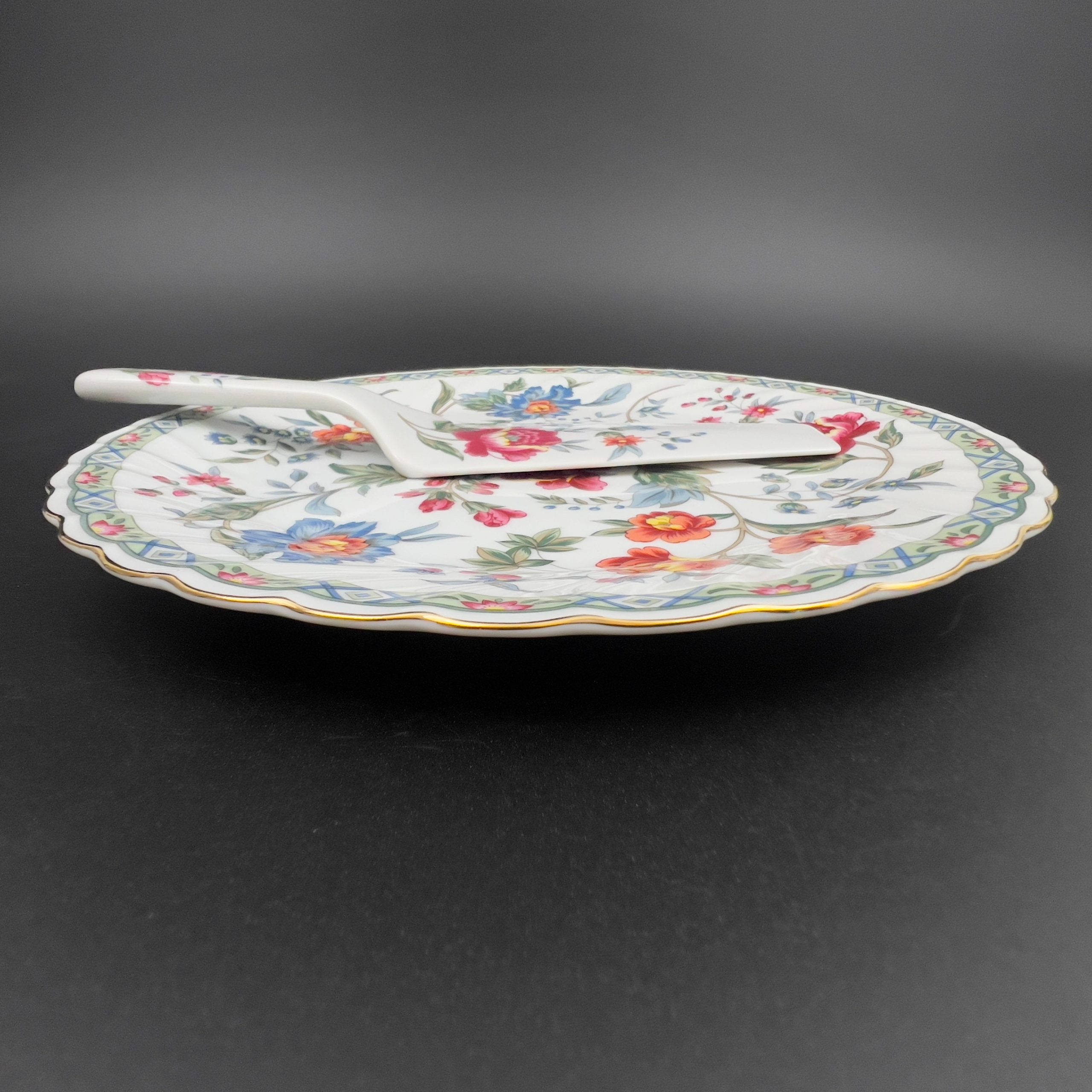 French Floral Porcelain Cake Plate & Server Set - Cooper Hewitt Design - Image 8