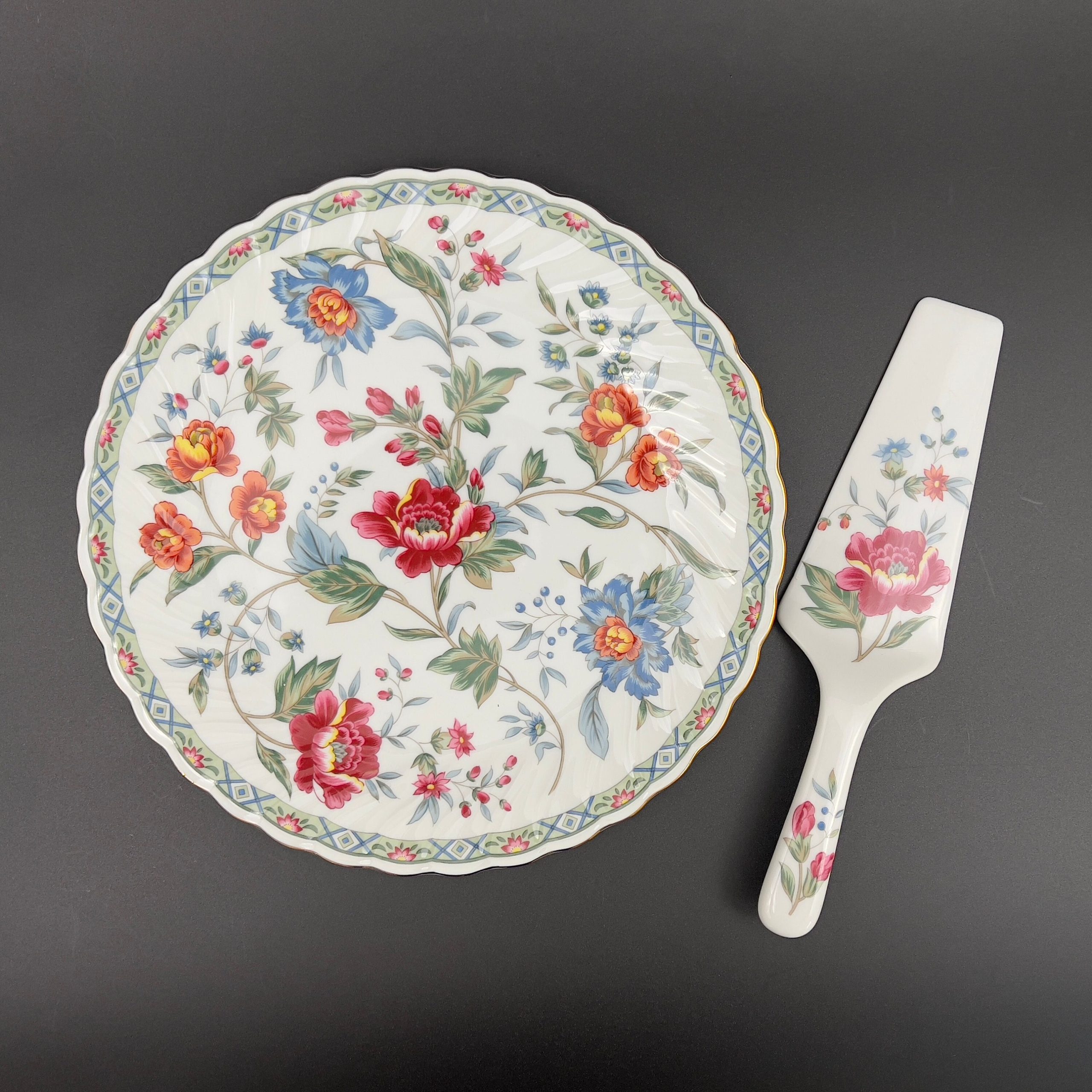French Floral Porcelain Cake Plate & Server Set - Cooper Hewitt Design - Image 4