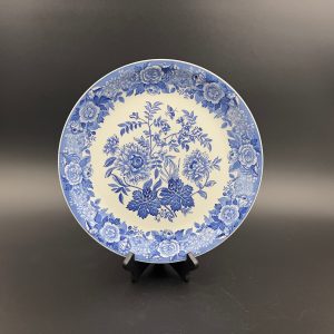 Spode Jasmine Platter: Blue Floral Transferware Cake Plate (13 Inch)
