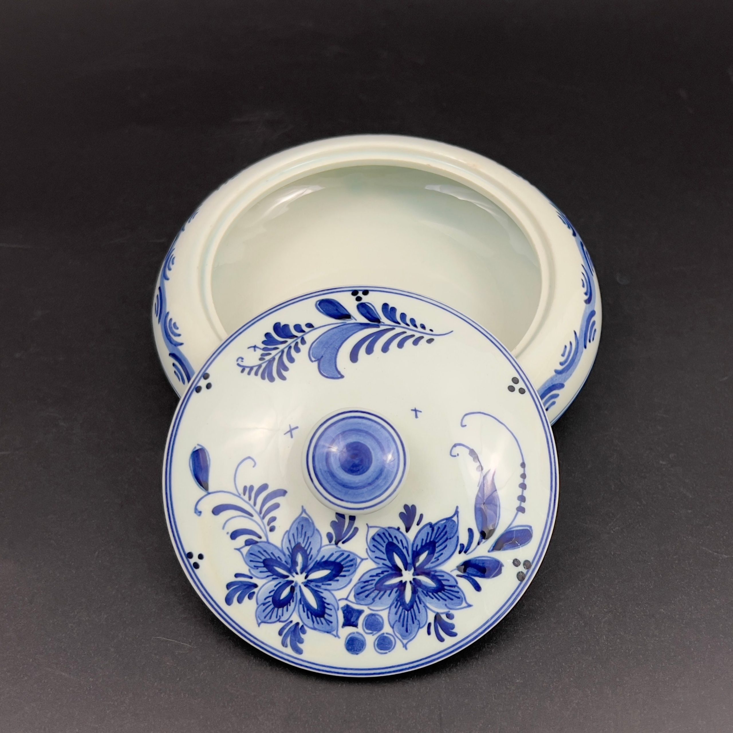 Vintage Delft Blue Floral Bonbonniere - Plateelbakkerij Schoonhoven Candy Dish - Image 5