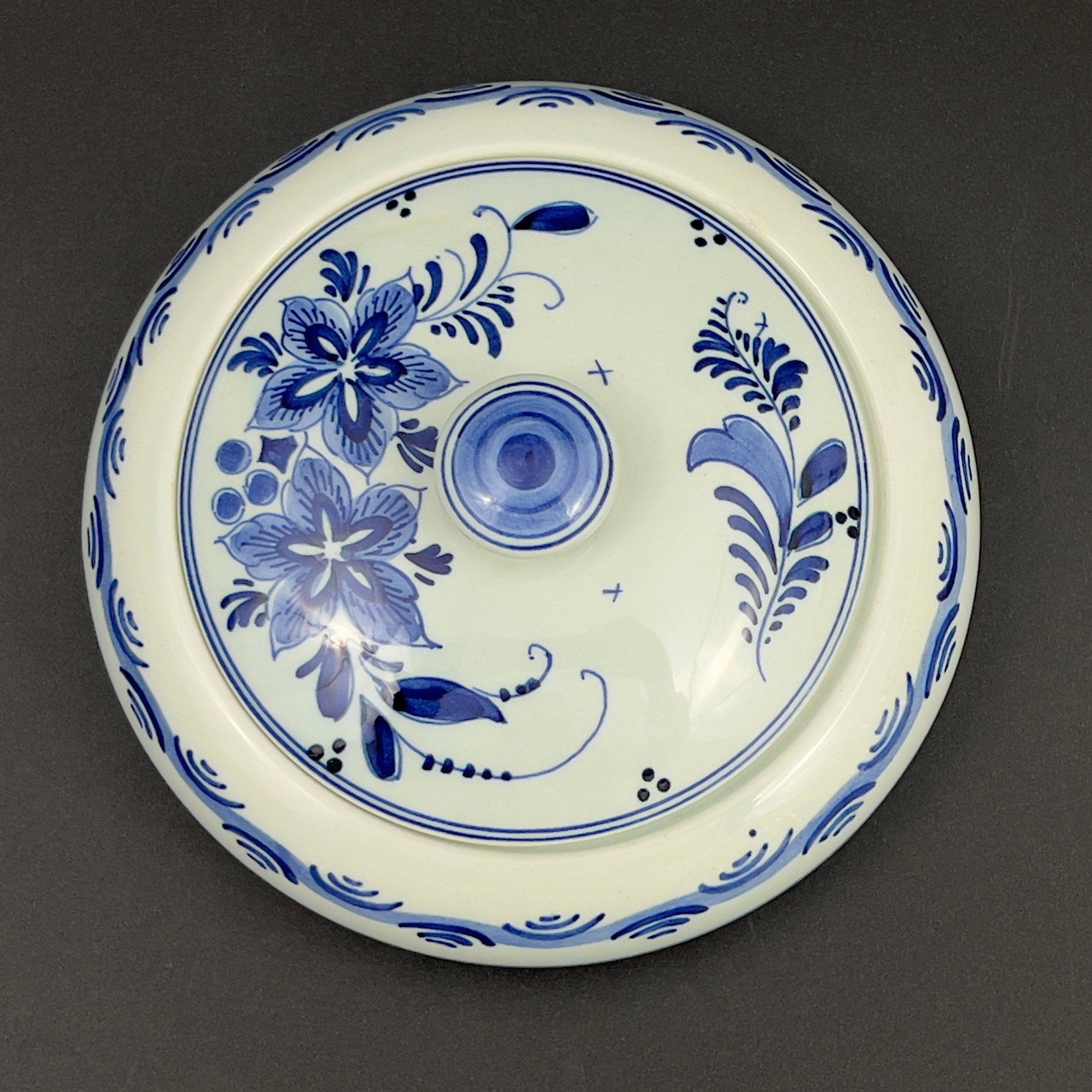 Vintage Delft Blue Floral Bonbonniere - Plateelbakkerij Schoonhoven Candy Dish - Image 3