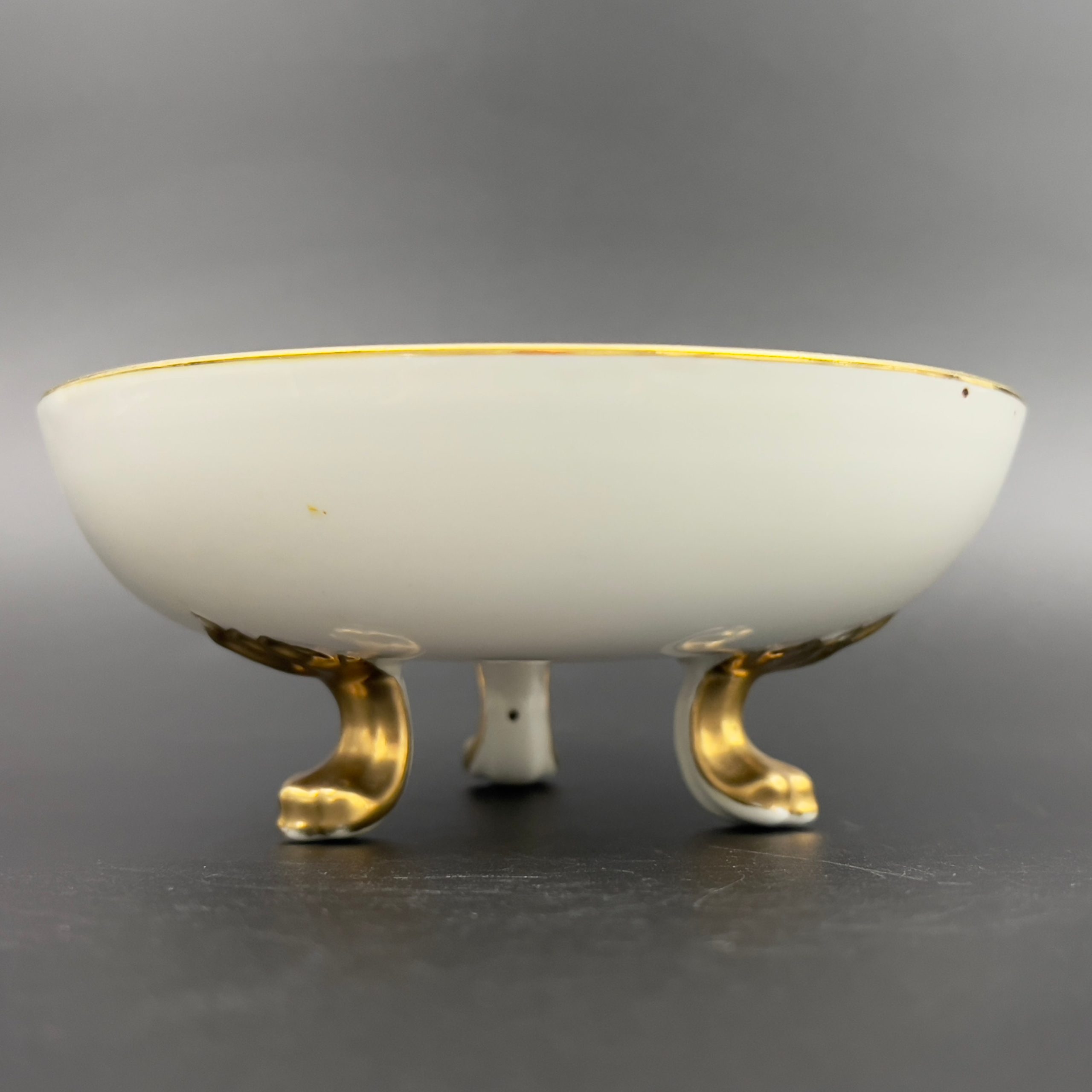 Antique Nippon Footed Bowl: Hand-Painted Landscape, Gold Gilt Rim - Image 11