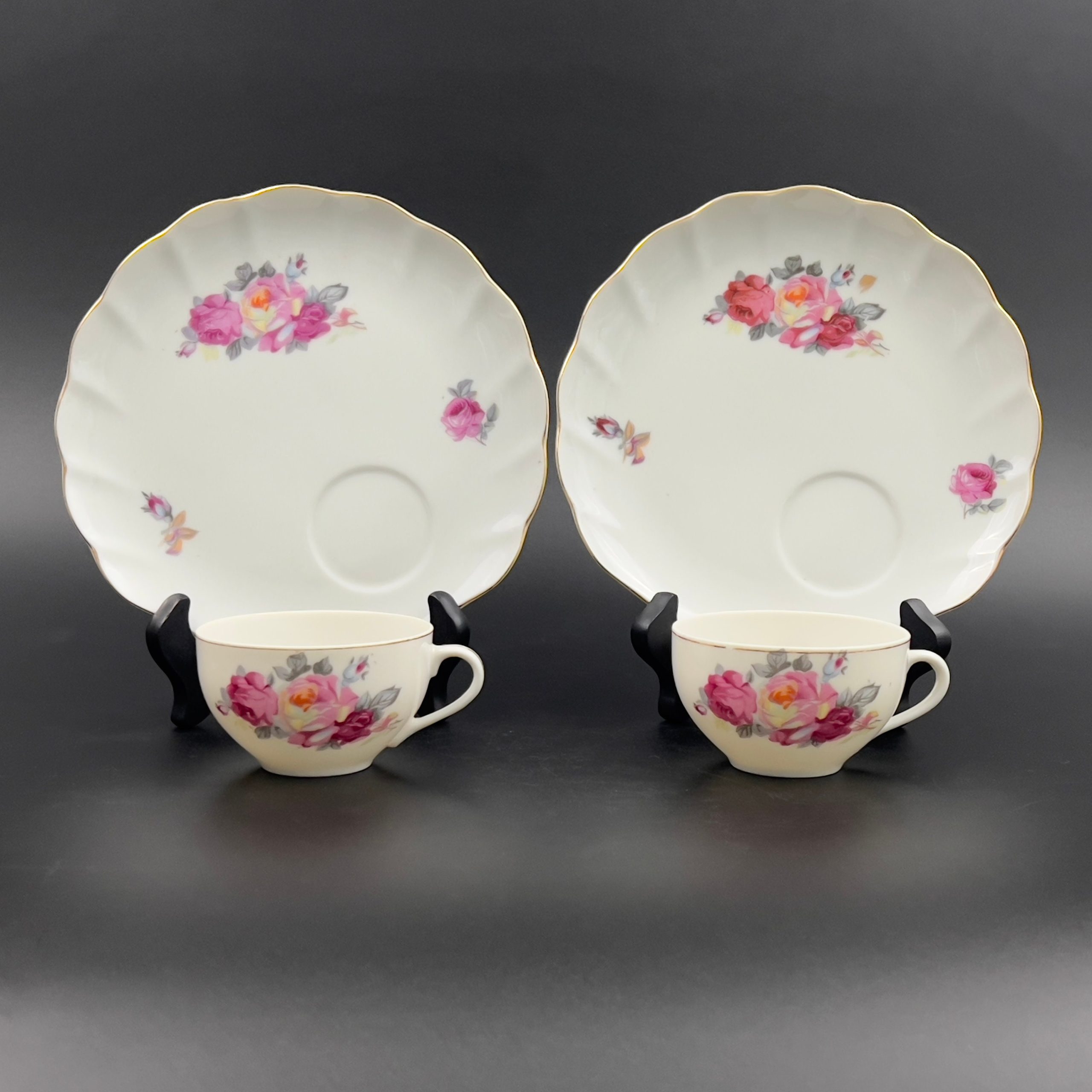 Vintage Nasco Del Coronado Tea Set: Pink Roses, Gold Trim, Made in Japan