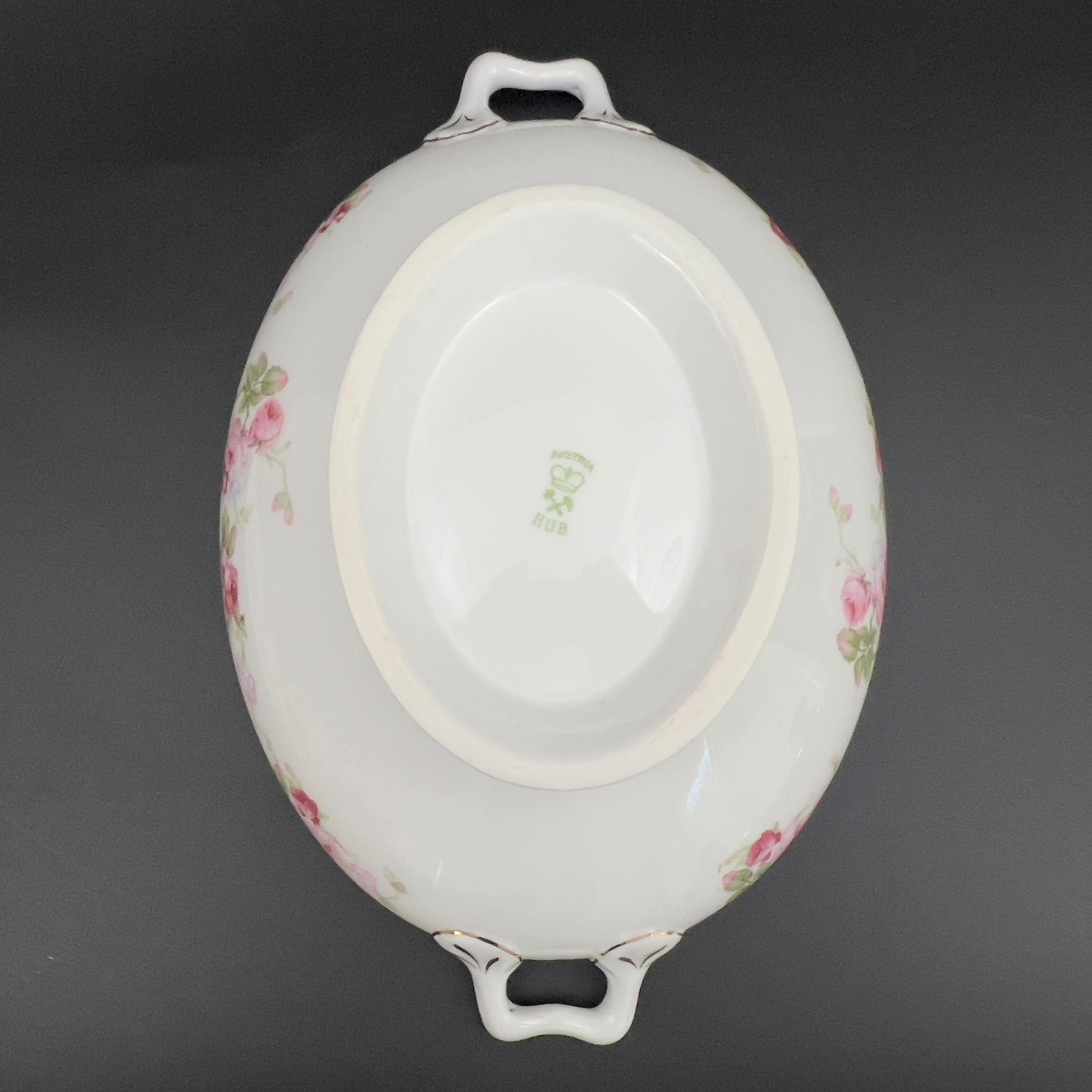 Antique Hanusch & Bernhardt Porcelain Tureen: 1910s Pink Roses Serving Dish - Image 9