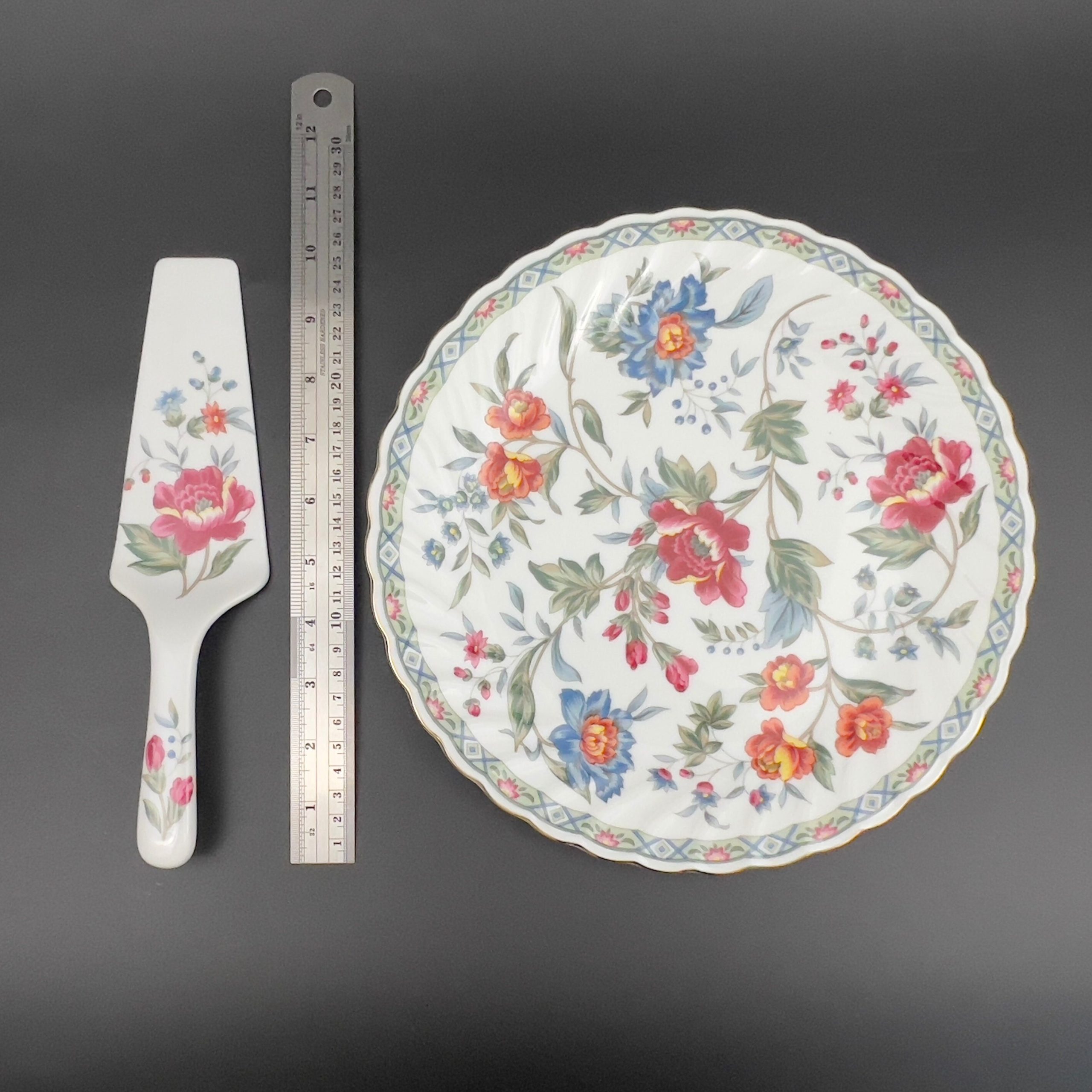 French Floral Porcelain Cake Plate & Server Set - Cooper Hewitt Design - Image 9