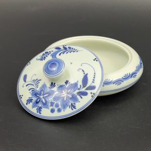Vintage Delft Blue Floral Bonbonniere - Plateelbakkerij Schoonhoven Candy Dish