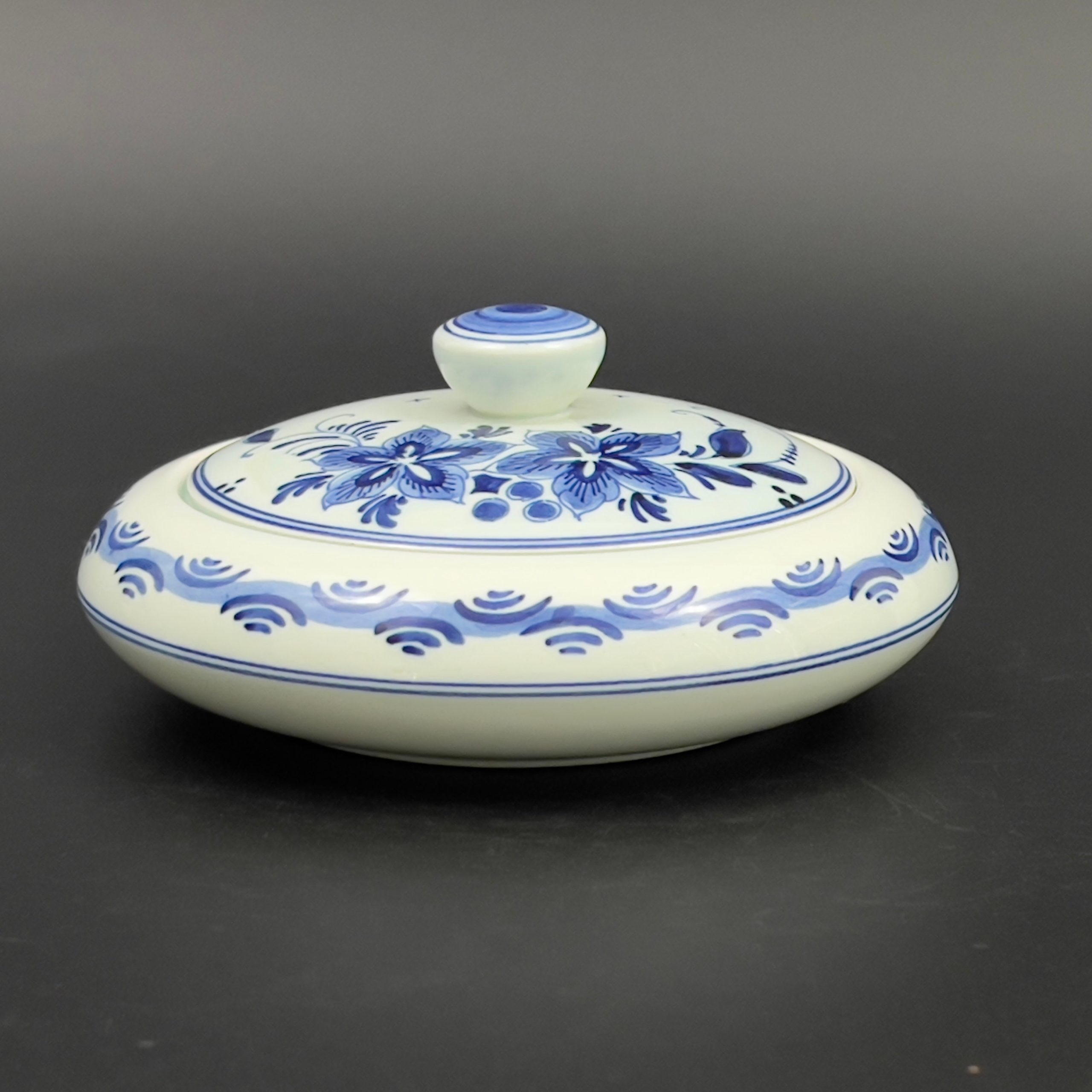 Vintage Delft Blue Floral Bonbonniere - Plateelbakkerij Schoonhoven Candy Dish - Image 4