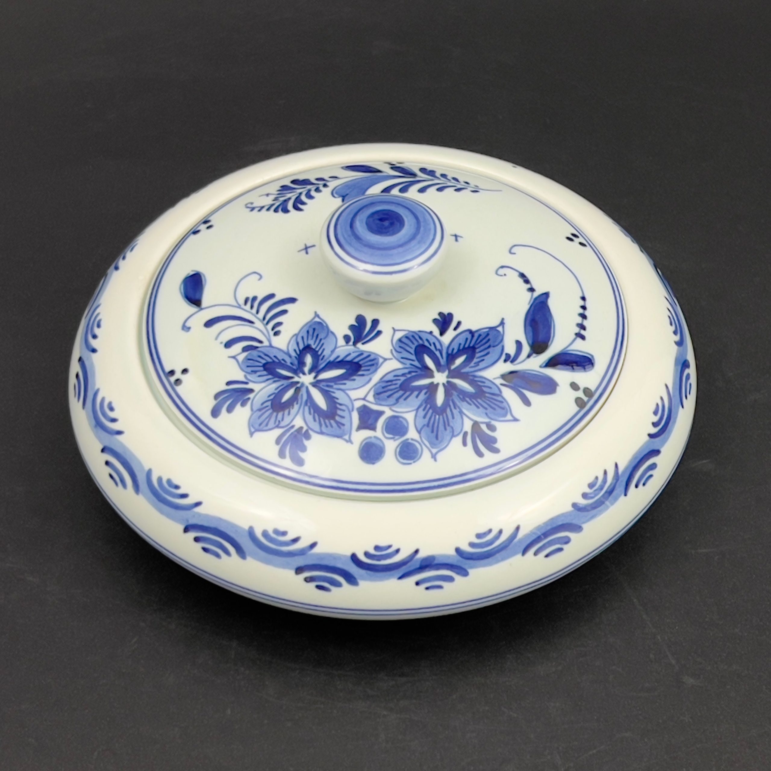 Vintage Delft Blue Floral Bonbonniere - Plateelbakkerij Schoonhoven Candy Dish - Image 7