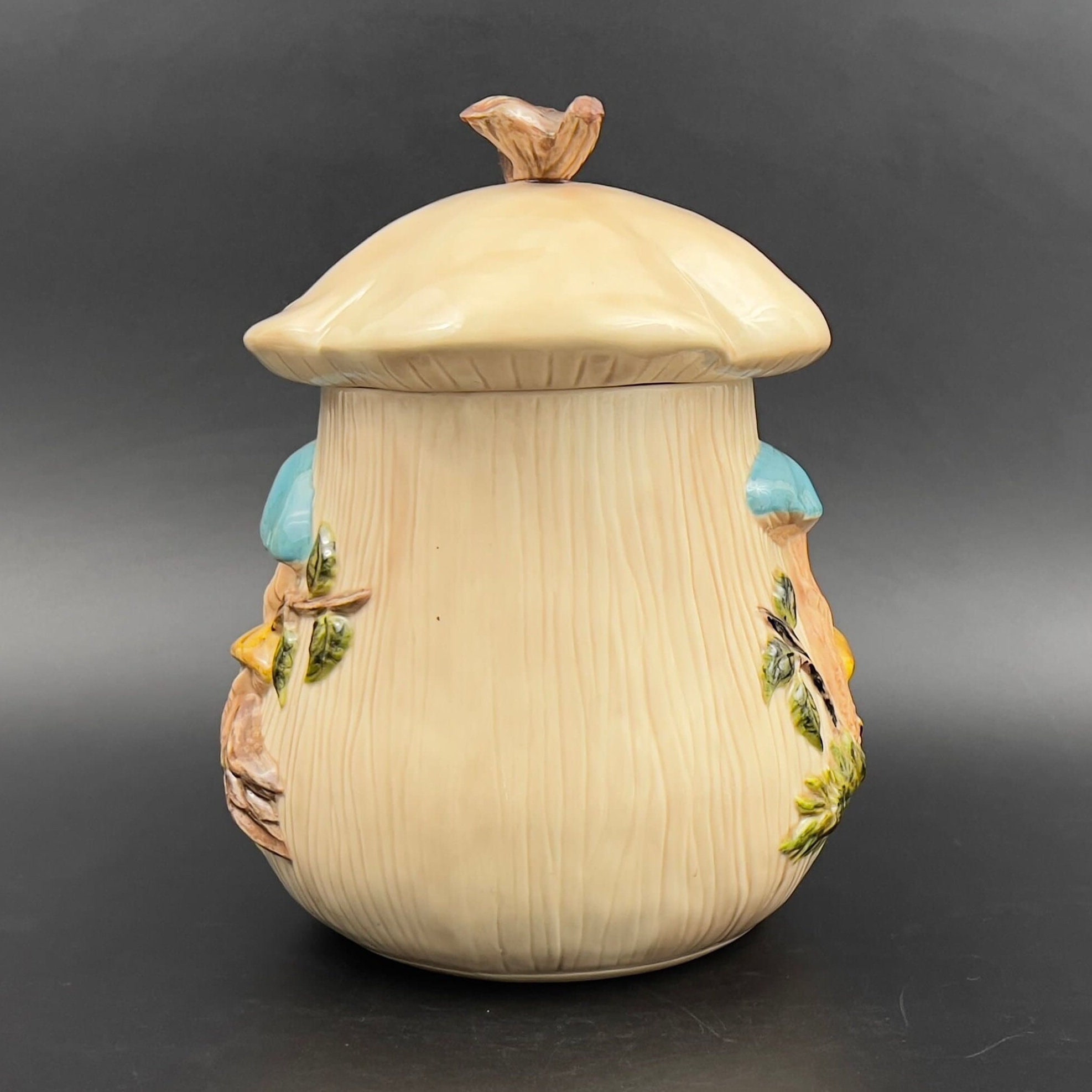 Vintage 1970s Ceramic Mushroom Cookie Jar with Lid - Image 4