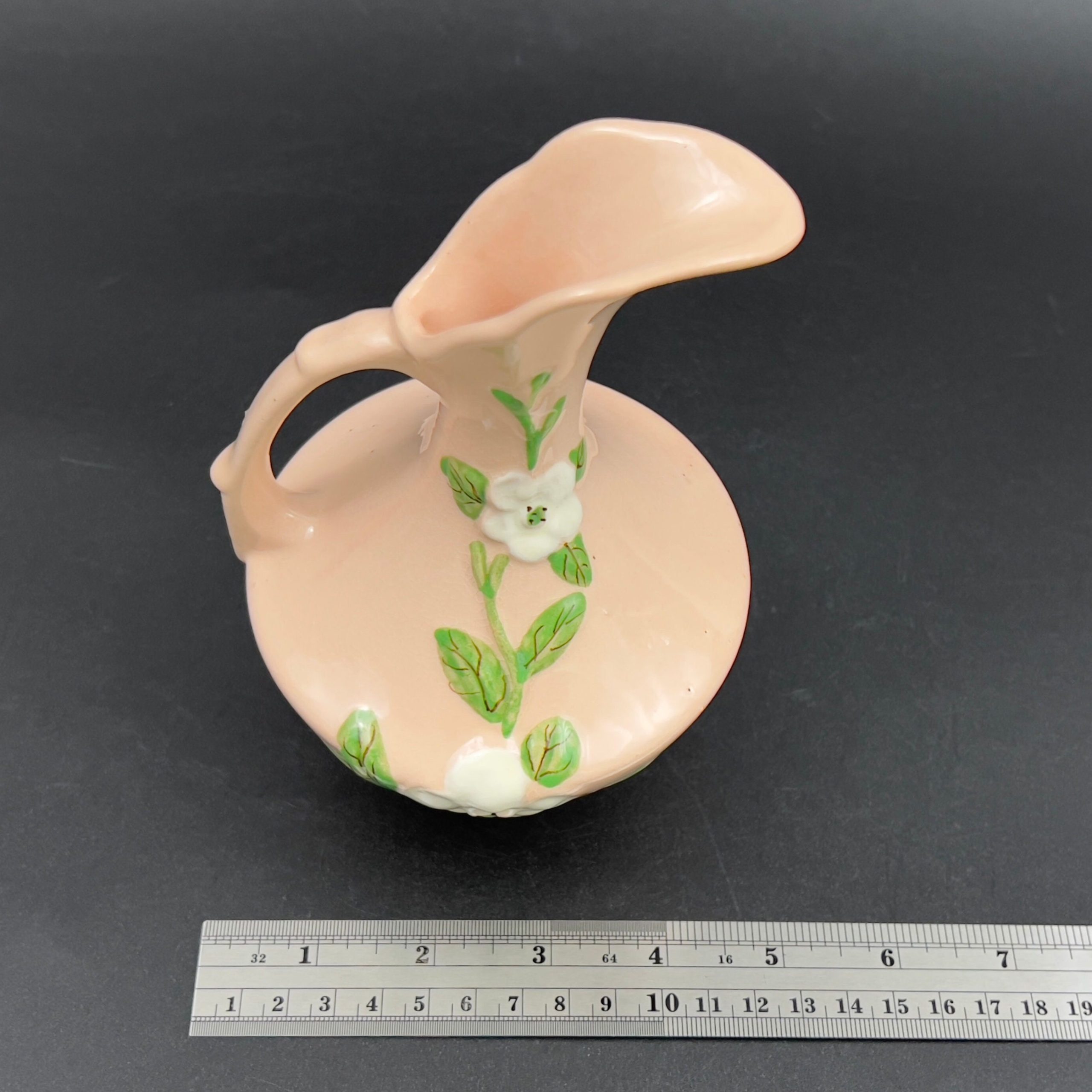 Vintage Hull Pottery Rosella Pitcher: Pink Floral Ewer, 1940s - Image 8