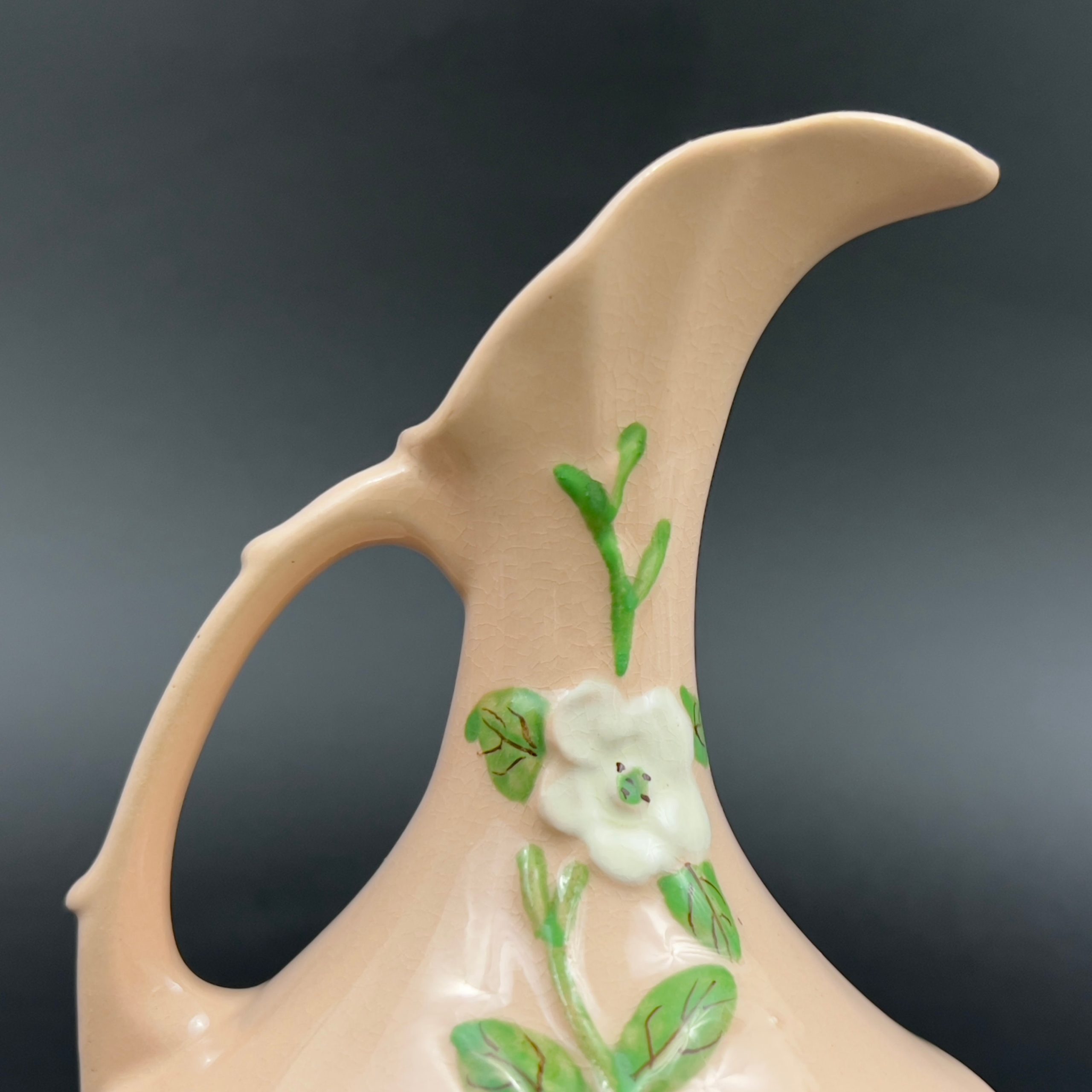 Vintage Hull Pottery Rosella Pitcher: Pink Floral Ewer, 1940s - Image 3