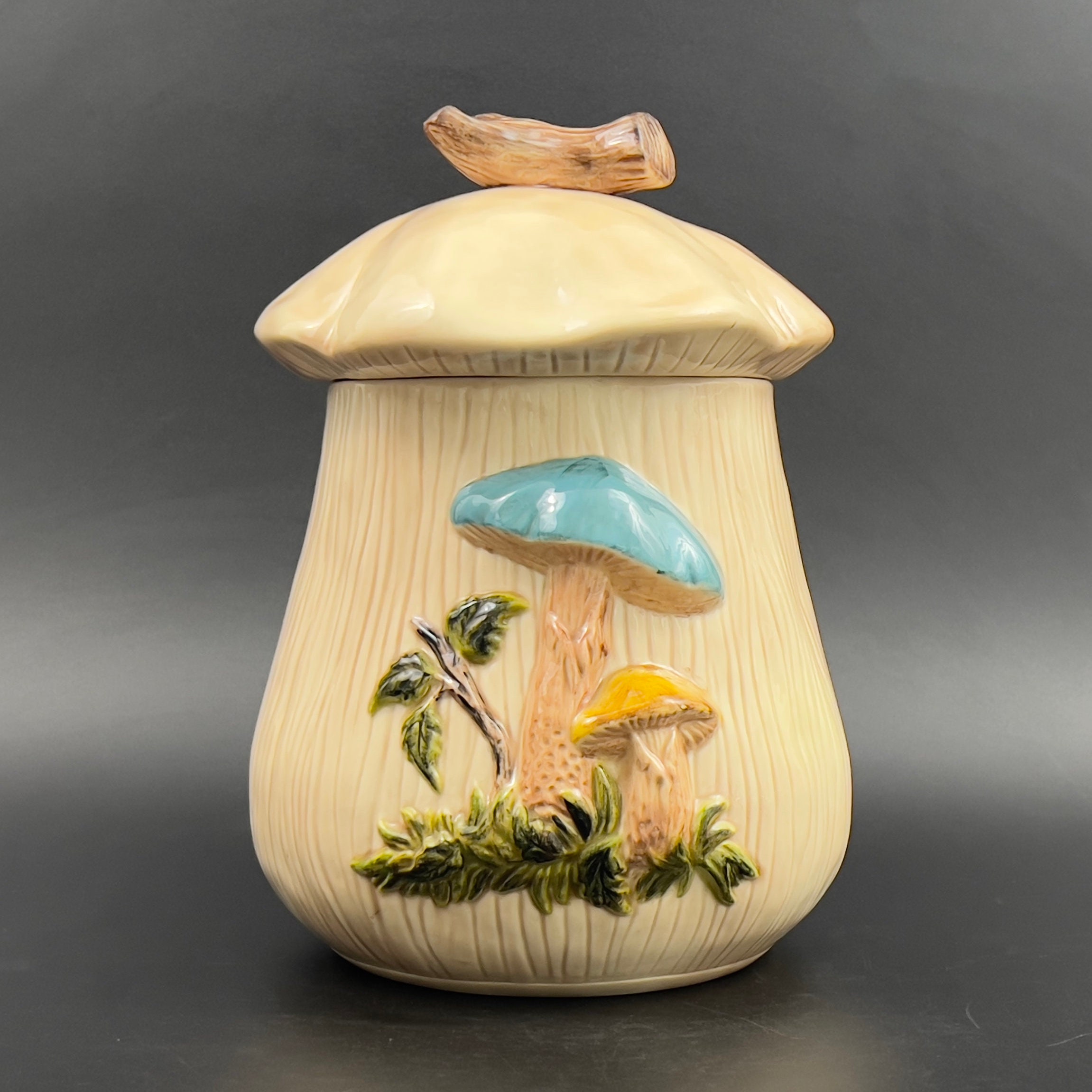 Vintage 1970s Ceramic Mushroom Cookie Jar with Lid - Image 3