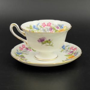 Vintage Shelley Teacup and Saucer: English Bone China Spring Bouquet