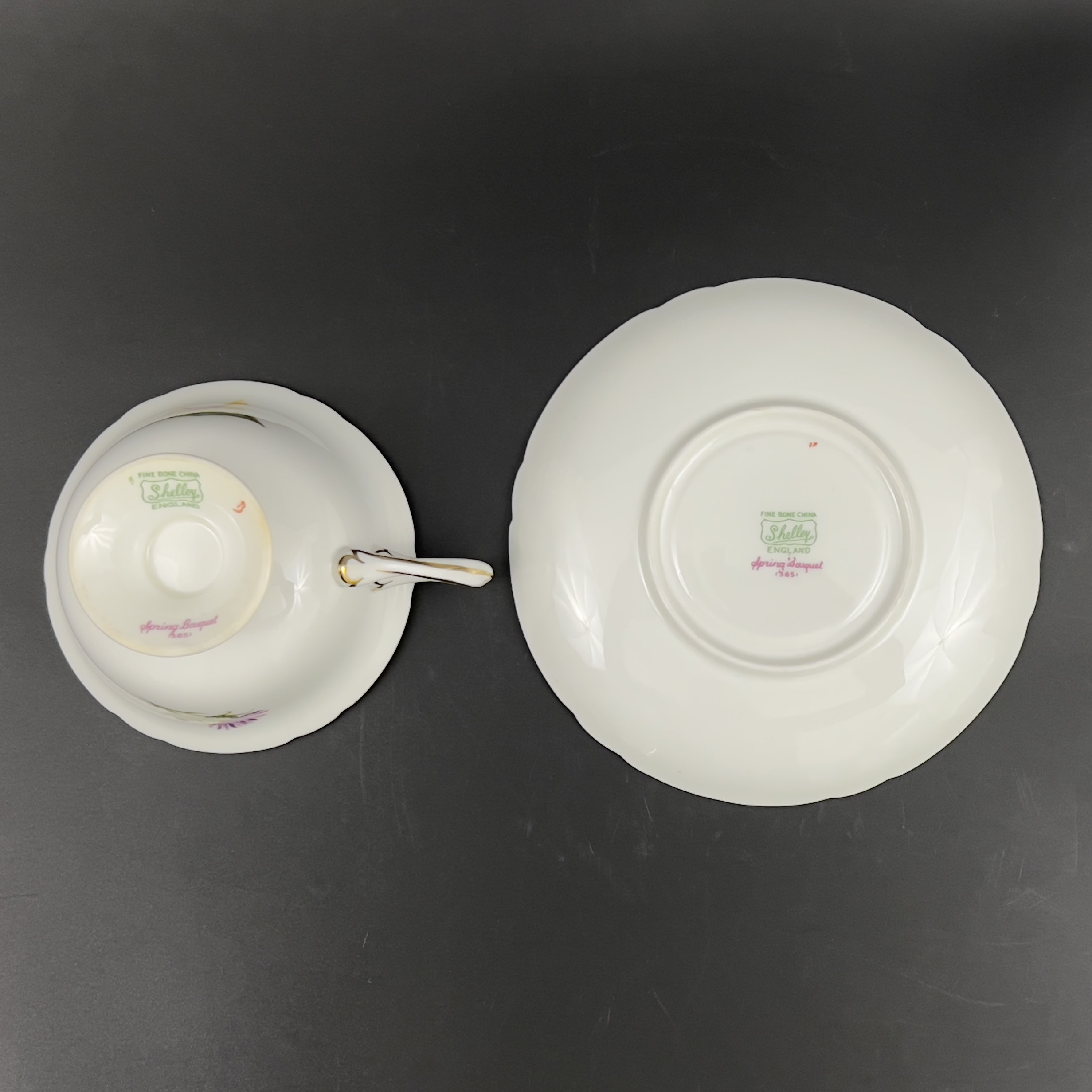 Vintage Shelley Teacup and Saucer: English Bone China Spring Bouquet - Image 9