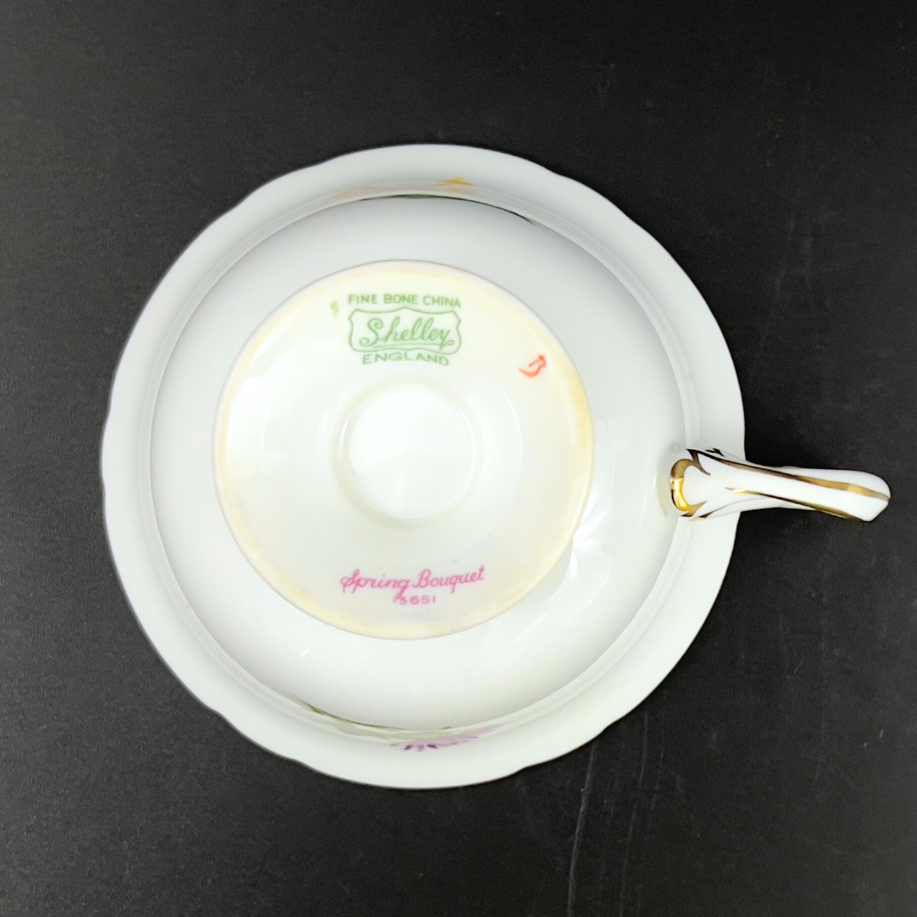 Vintage Shelley Teacup and Saucer: English Bone China Spring Bouquet - Image 10