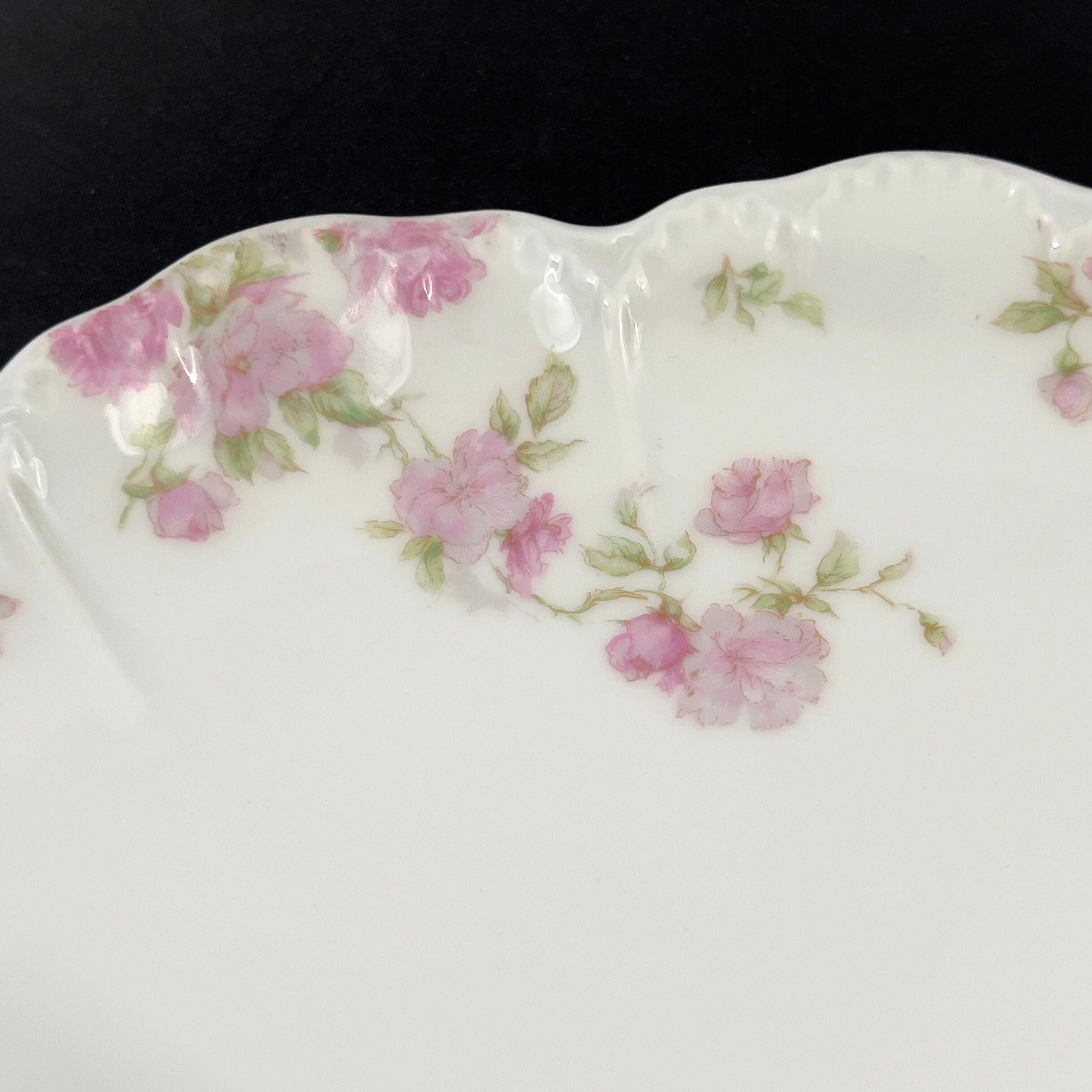 Antique Haviland Limoges Platter: Pink Roses, Gold Laurel Wreaths - Image 5